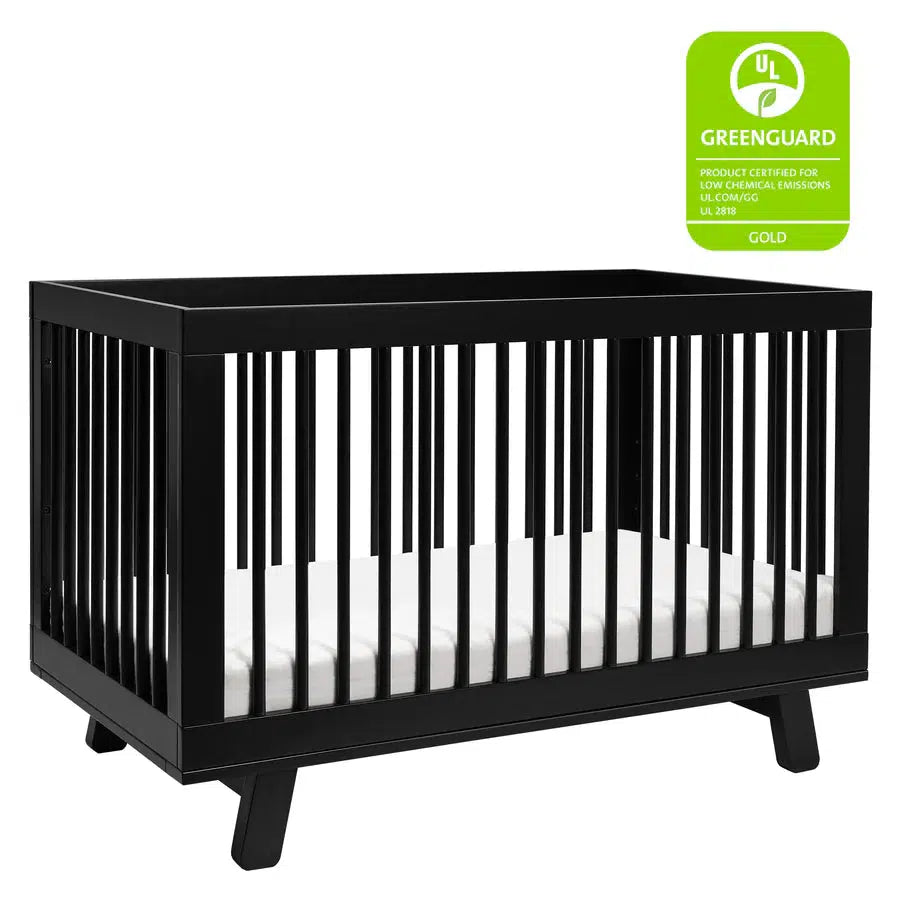 Babyletto Hudson 3-in-1 Convertible Crib - Black | Modern Nursery Furniture for Newborn to Toddler | Perfect for Small Spaces & Gender-Neutral Nursery Decor