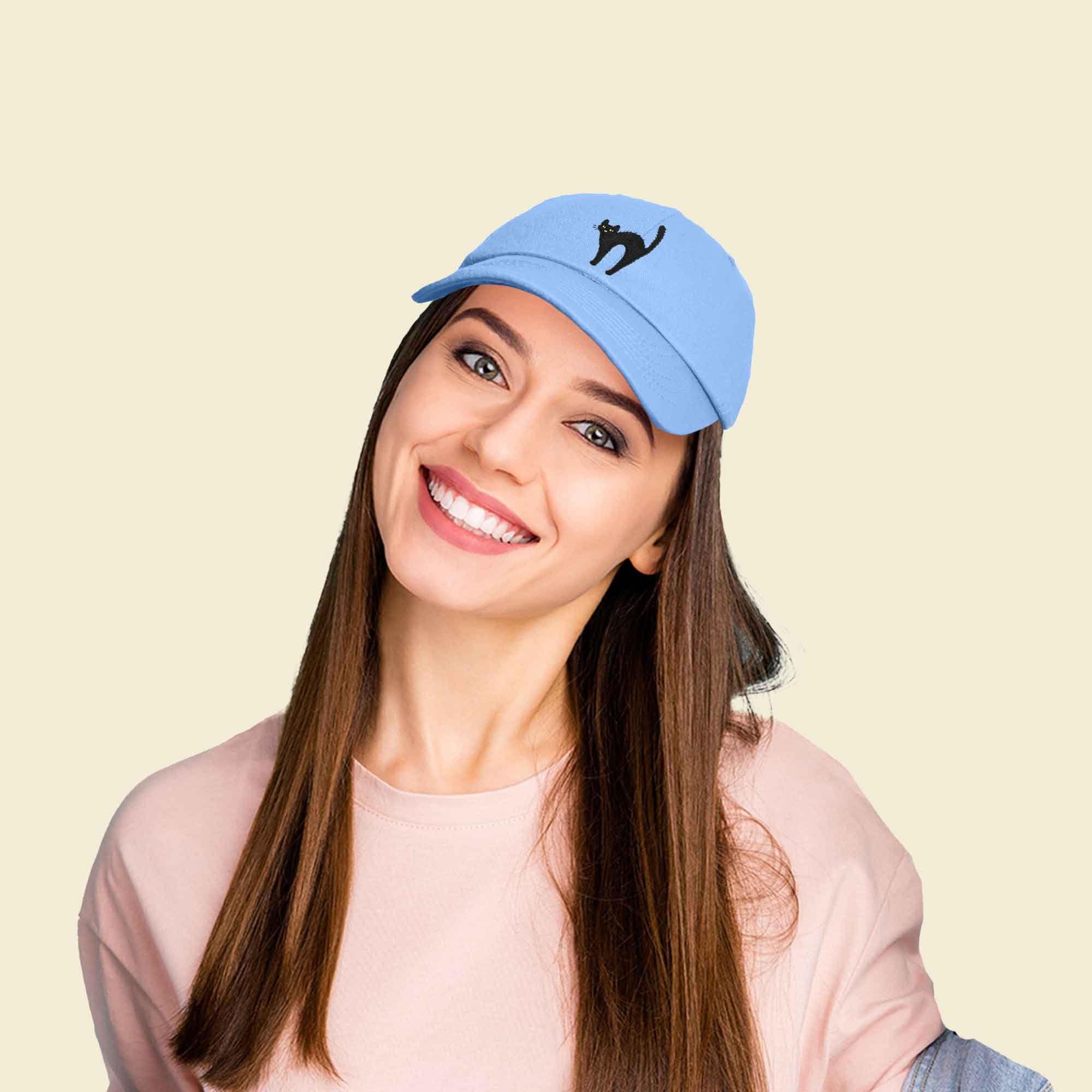 Black Cat Baseball Cap for Women - Cute Halloween Hat with Ears - Perfect for Costume Parties, Trick or Treating & Spooky Outfits