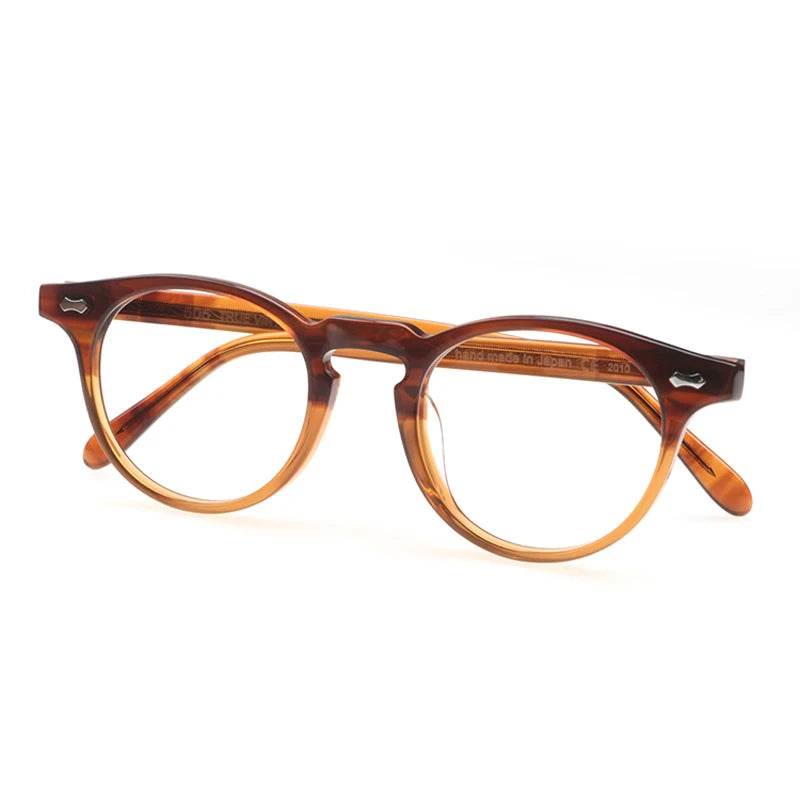 Unisex Black Acetate Full Rim Round Eyeglasses NN002 - Stylish & Comfortable for Work, Reading, and Everyday Wear