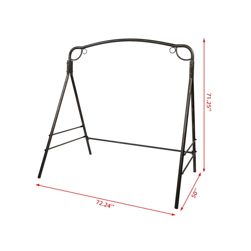 Sturdy Iron Swing Stand Frame - Bronze Outdoor Porch Swing for Patio, Garden & Backyard | Easy to Assemble, Weather-Resistant | Perfect for Relaxation, Decoration & Outdoor Leisure