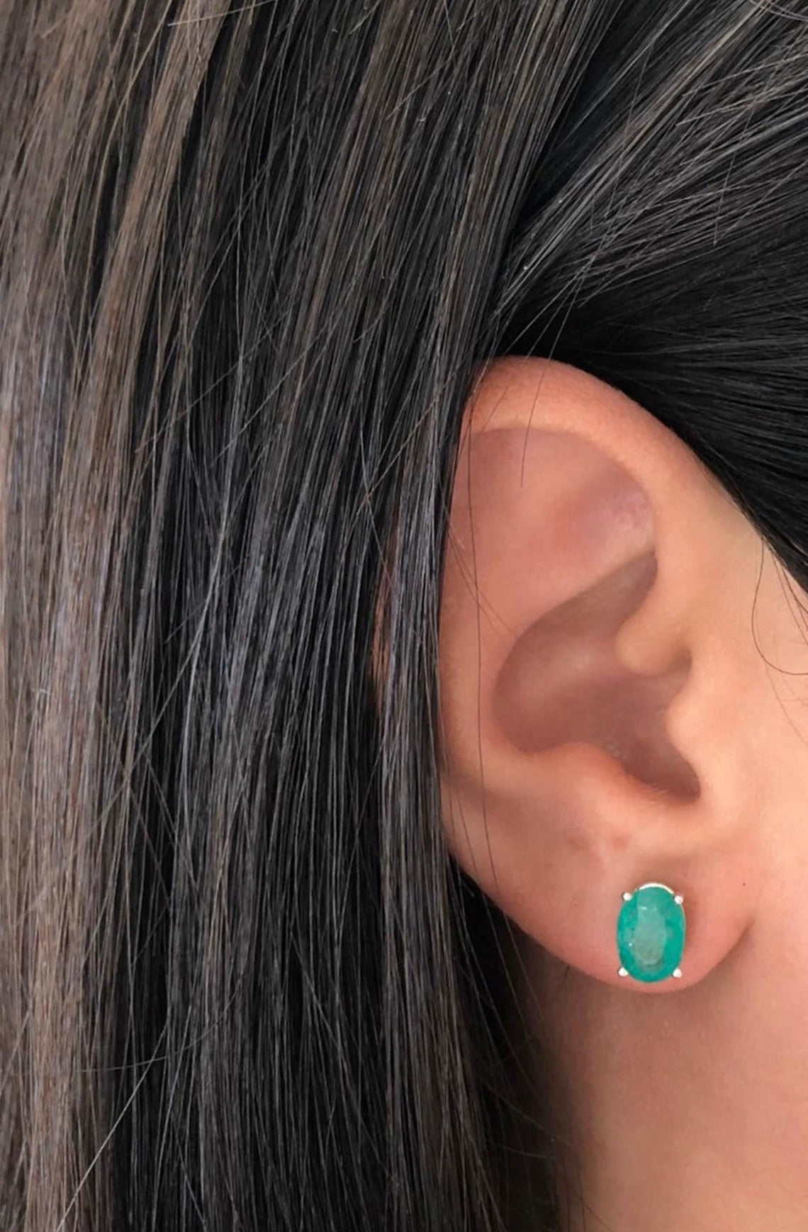2.28tcw Natural Emerald Oval Cut May Birthstone Stud Earrings for Women - Perfect Gift for Mother's Day, Anniversary & Special Occasions