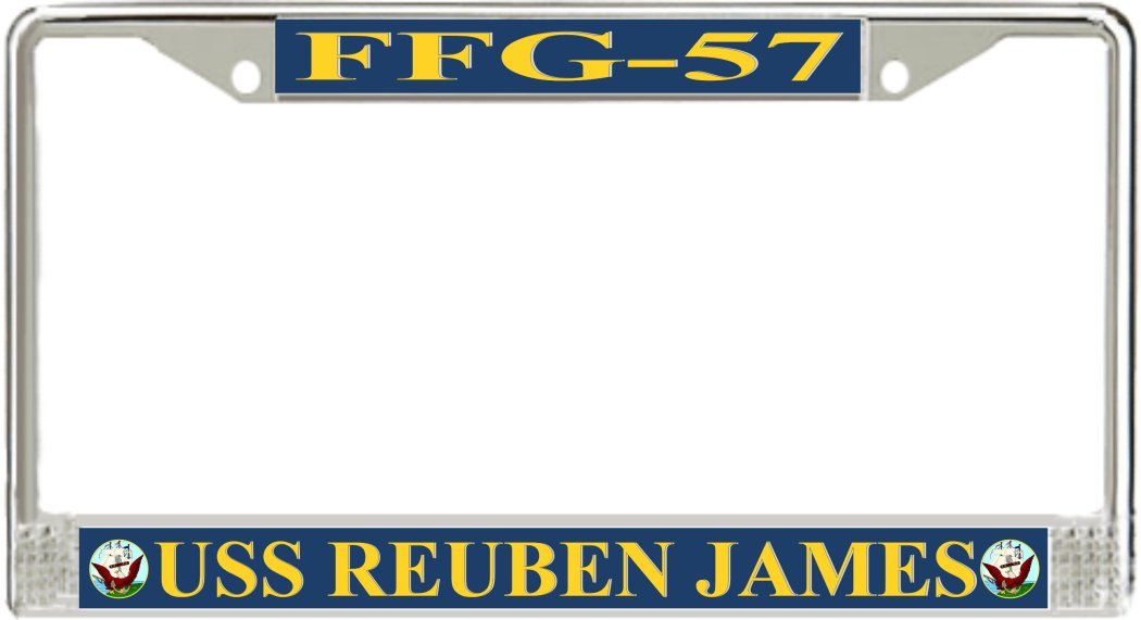 USS Reuben James FFG-57 Military License Plate Frame - US Navy Ship Themed Car Accessory for Patriotic Veterans & Navy Enthusiasts - Perfect for Cars, Trucks & Motorcycles