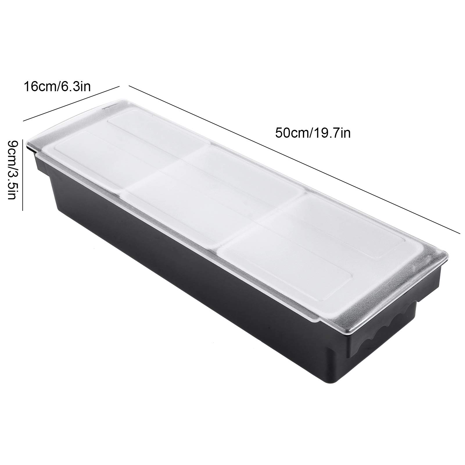 Black Plastic Condiment Dispenser with Transparent Lid - 3 Compartment Kitchen Storage Box for Fruits, Seasonings, and Snacks - Perfect for Home, Kitchen, and Bar Organization