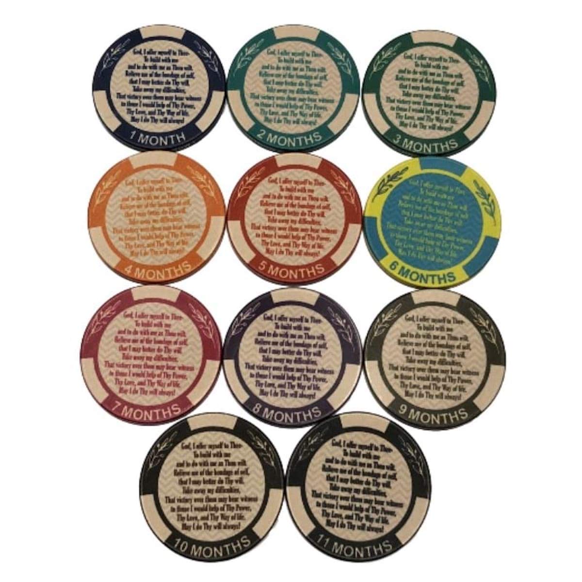 1 Month AA Sobriety Chip with Third Step Prayer - 30 Day Recovery Token for Alcoholics Anonymous - Perfect for AA Meetings, Milestone Celebrations & Personal Motivation