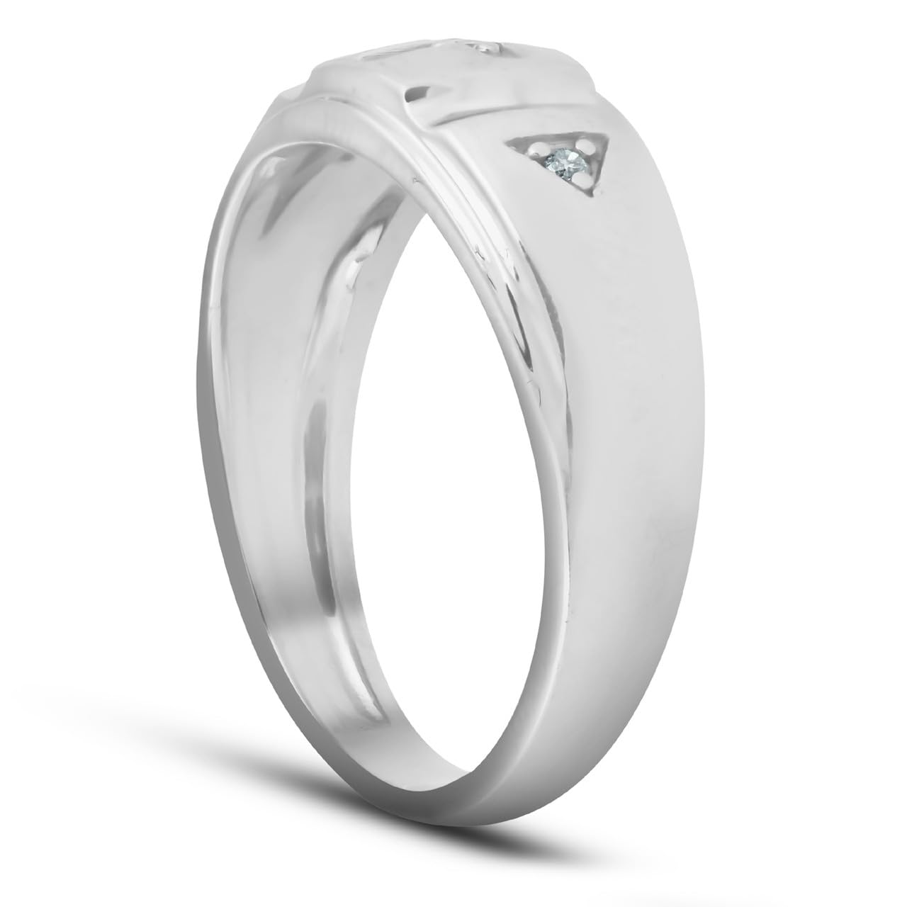 10K White Gold Men's Diamond Cross Wedding Ring - Perfect for Engagement, Promise, and Anniversary Gifts