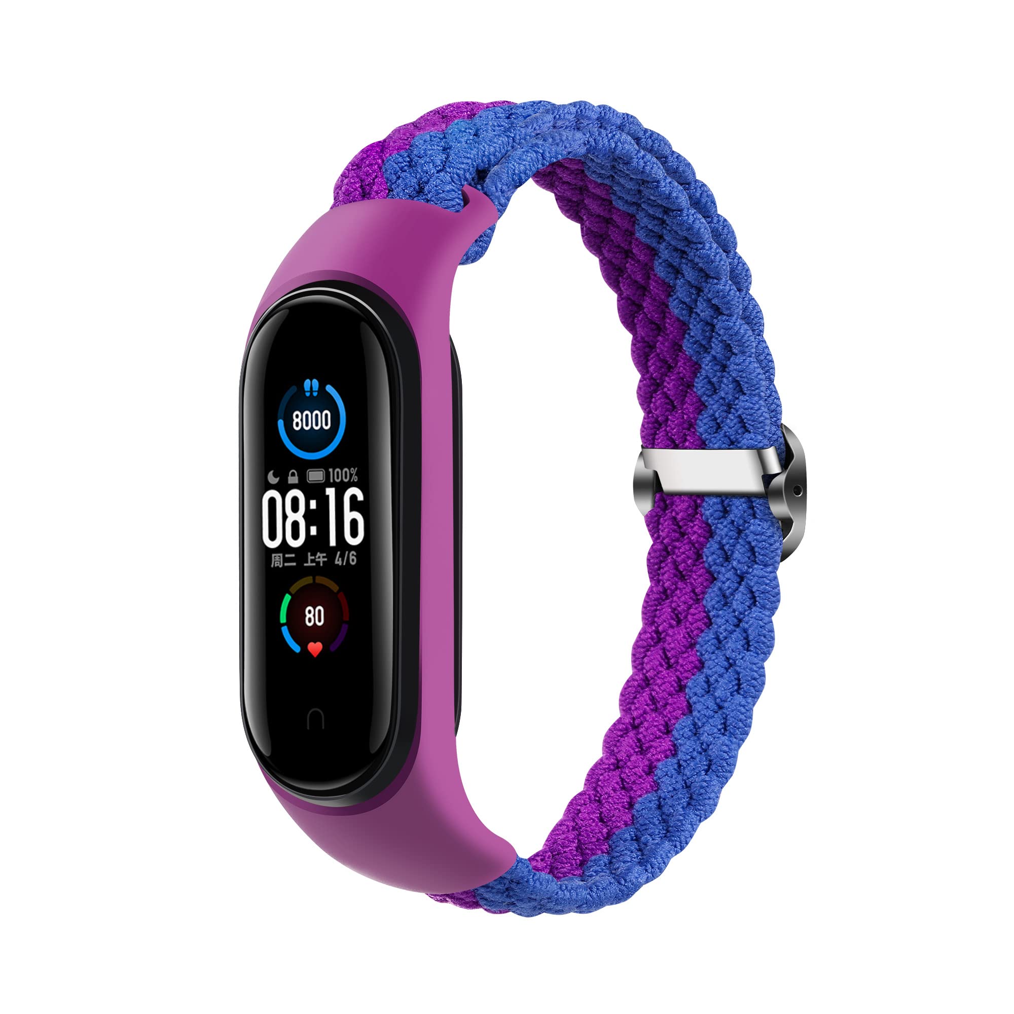 EIHAIHIS Braided Nylon Wristband for Xiaomi Mi Band 7/6/5/4/3 - Adjustable Elastic Solo Loop Strap, Sport & Fitness Smart Watch Accessories - Perfect for Running, Gym & Daily Wear