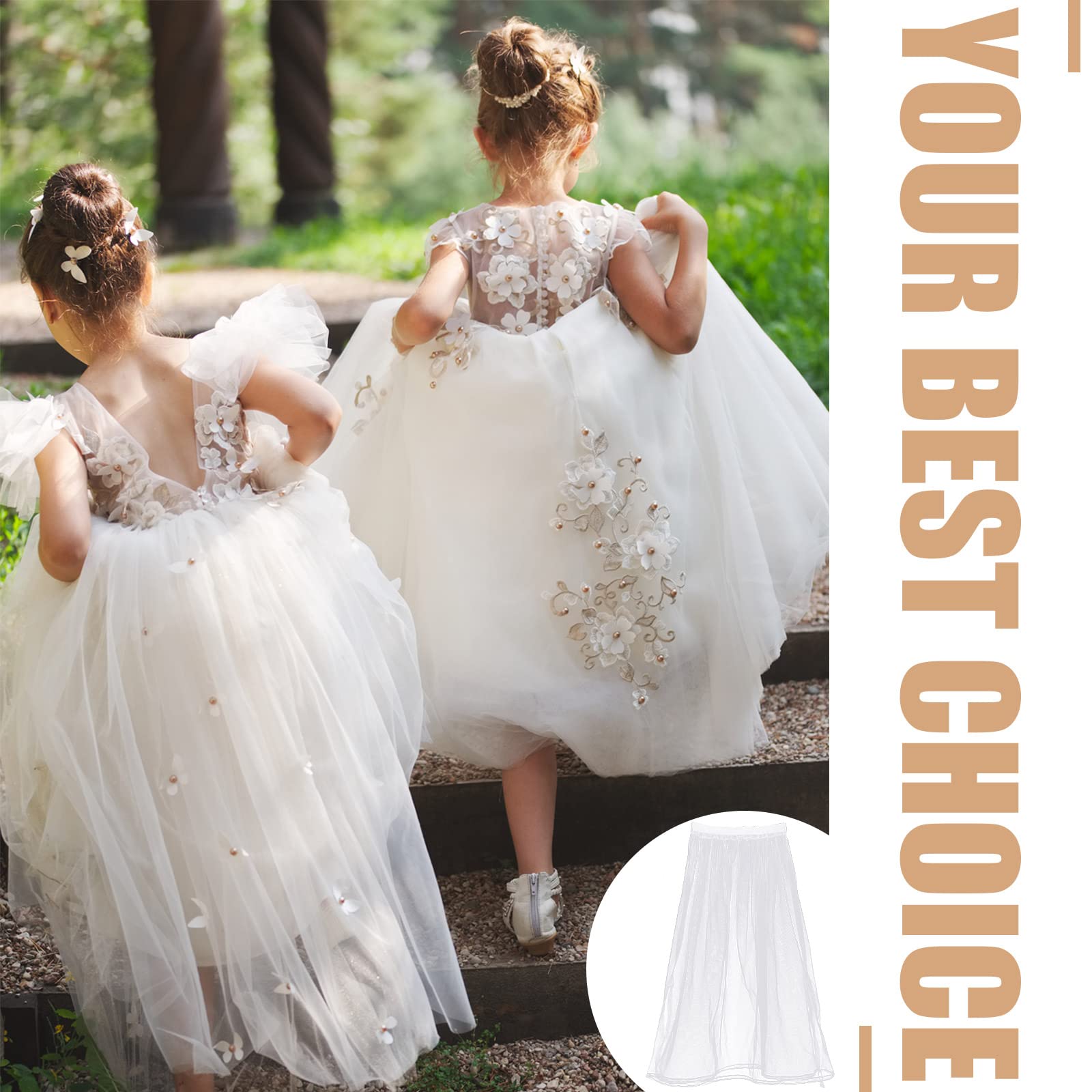 JenPen White Bridal Underskirt with Drawstring - Wedding Dress Petticoat for Brides | Perfect for Ball Gowns, A-Line Dresses & Formal Occasions