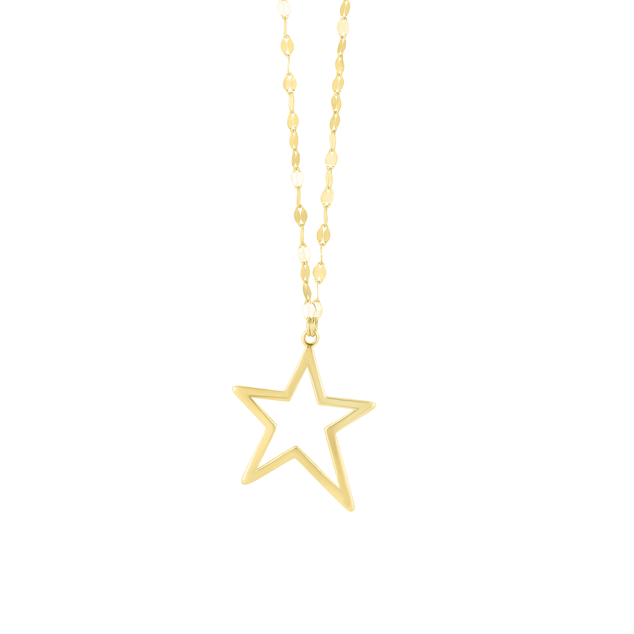 14K Yellow Gold Open Star Necklace for Women - Dainty Minimalist Star Pendant Jewelry - Perfect for Everyday Wear, Gifts & Special Occasions