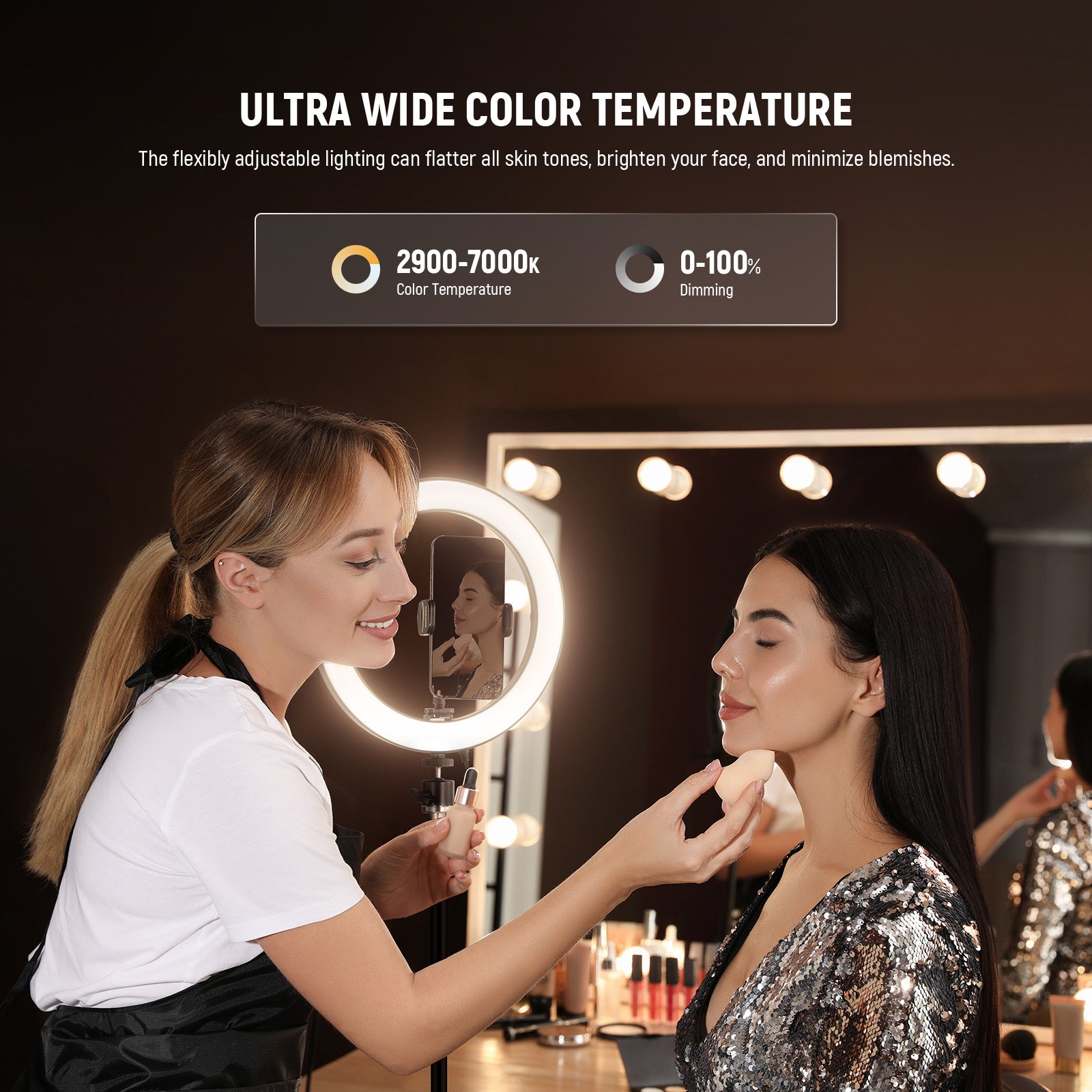NEEWER RH10B 10/20W High Power LED Ring Light for Photography, YouTube Videos, Live Streaming & Makeup - Professional Studio Lighting with Adjustable Brightness