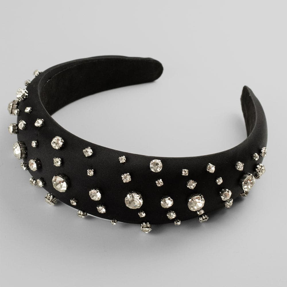 Handmade Crystal Padded Headband for Women - Comfortable Sparkling Hair Accessories for Weddings, Parties & Everyday Wear