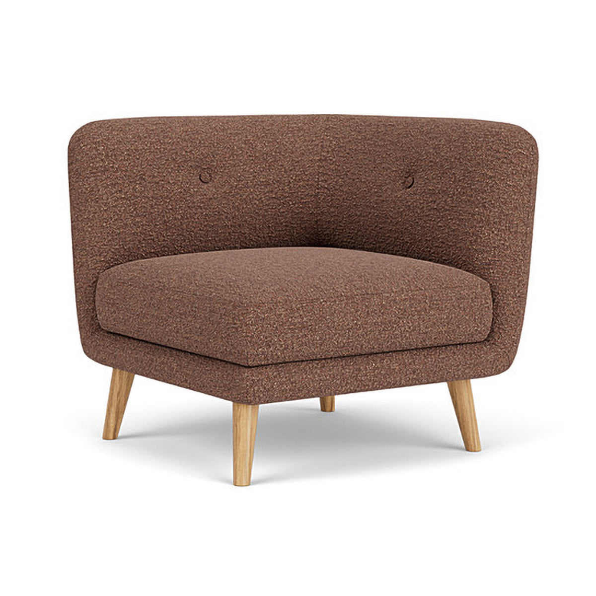 Alfred Boucle Left 1 Seater Modular Sofa - Modern Accent Chair for Living Room, Bedroom & Office - Comfortable Small Space Furniture
