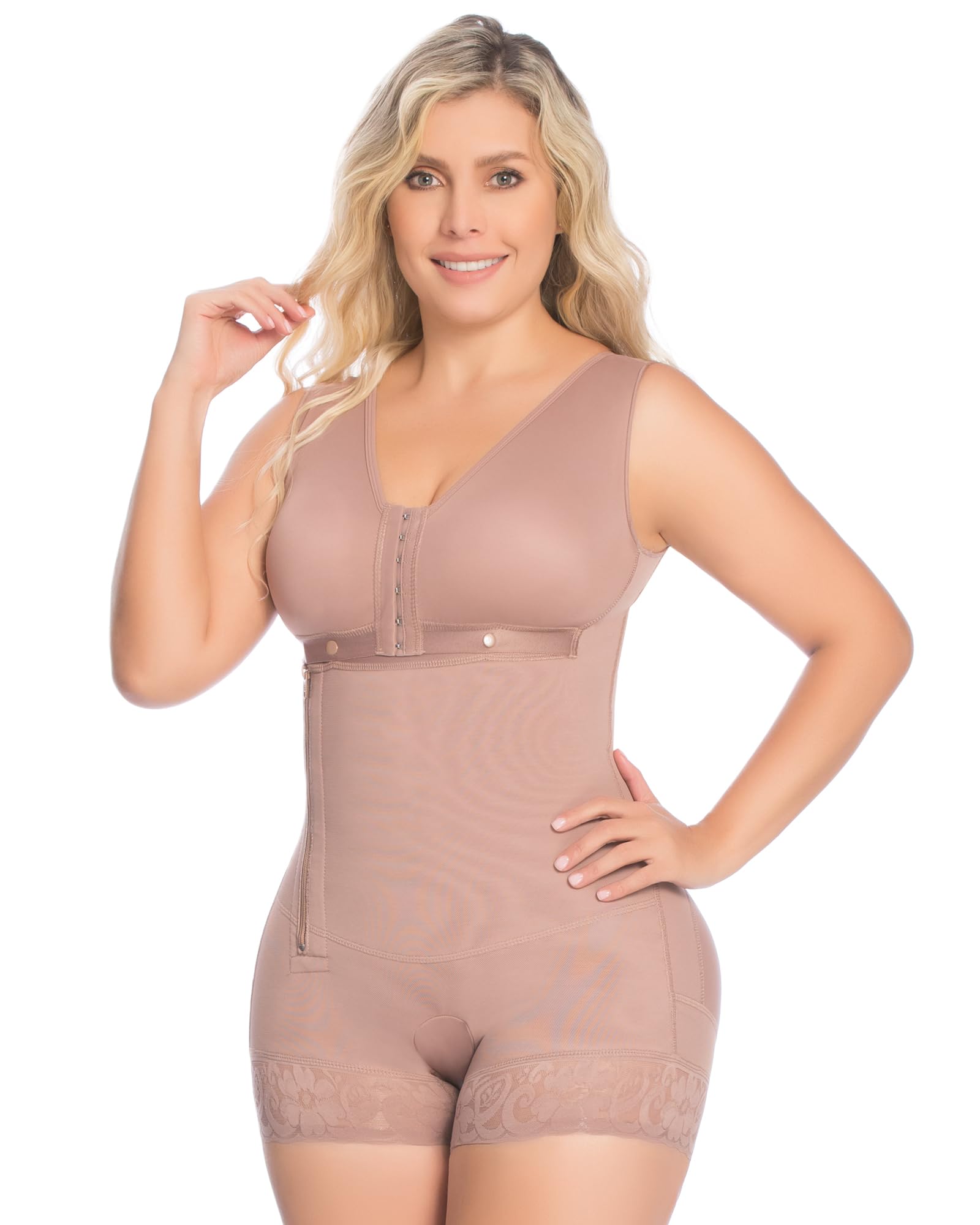 FAJAS DISENOS D'PRADA Colombian High Compression Shapewear Bodysuit - Tummy Control Waist Trainer for Women | Postpartum Recovery, Workout & Everyday Slimming