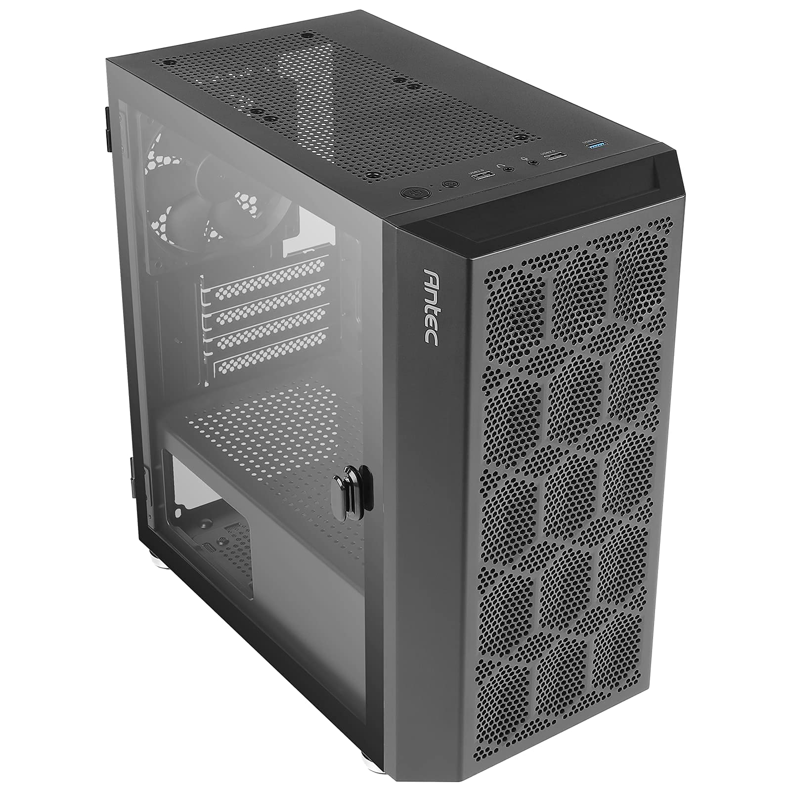 Antec NX200 M Micro-ATX Mini Tower PC Case - Black Mesh Front Panel with 120mm Rear Fan for Optimal Airflow | Compact Gaming & Home Office Computer Builds | NX Series (Model CJ11132623)