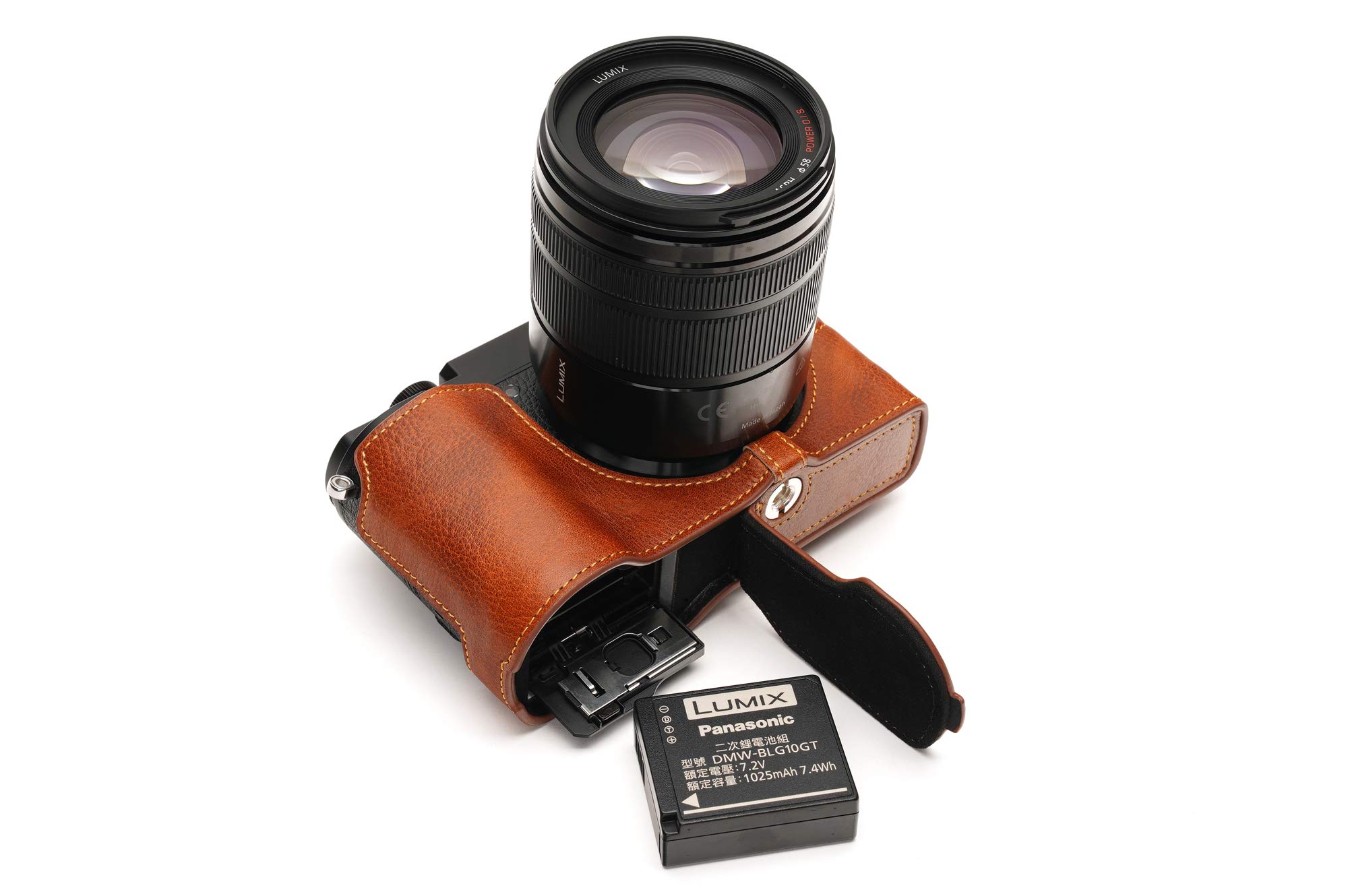 **Genuine Leather Camera Case for Panasonic Lumix DC-GX9 – Handmade Half Cover with Bottom Opening & Hand Strap (Lava Brown) – Perfect for Travel & Outdoor Photography**