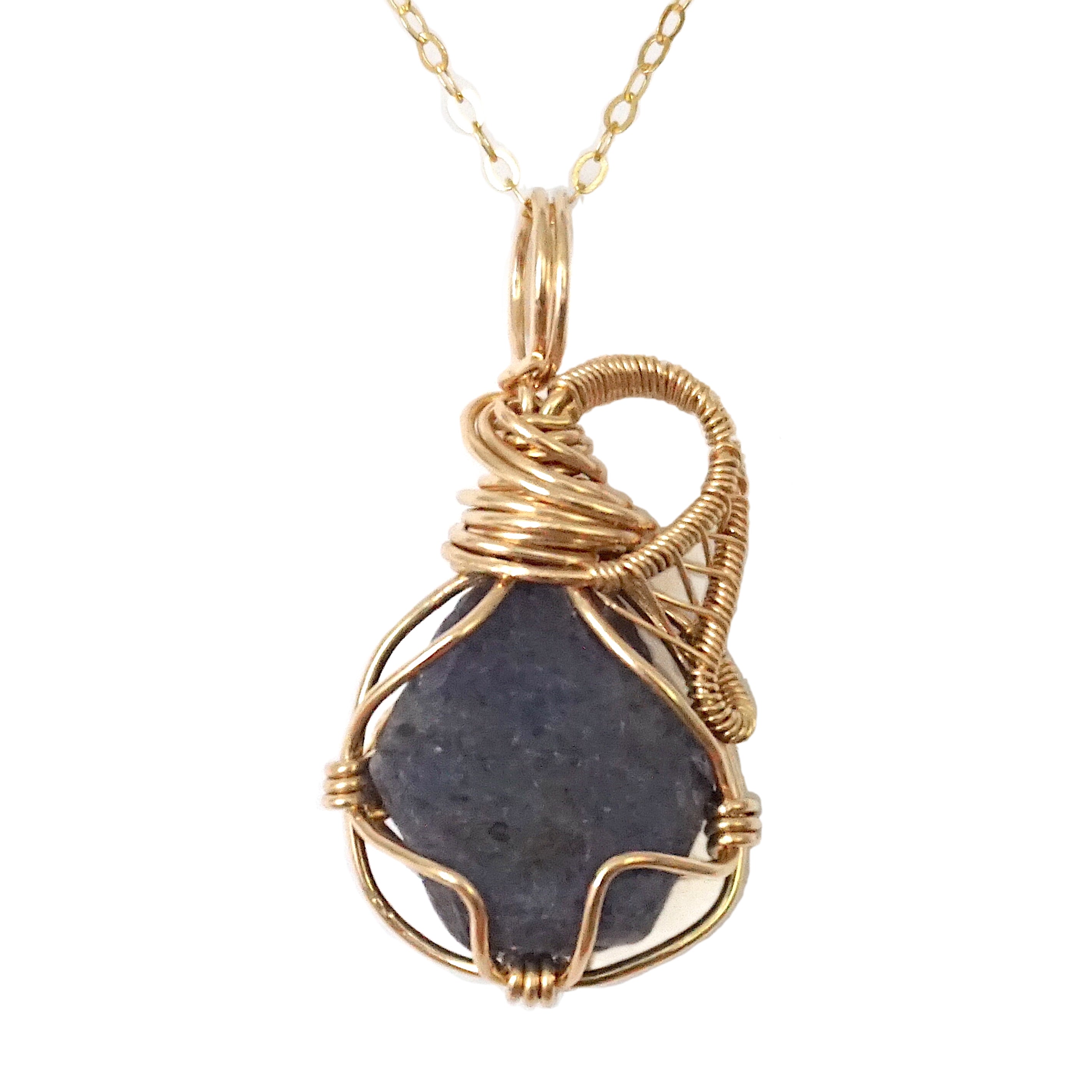 14k Gold Filled Raw Sapphire Pendant Necklace - Elegant Jewelry Gift for Women, Birthday, Anniversary & Special Occasions