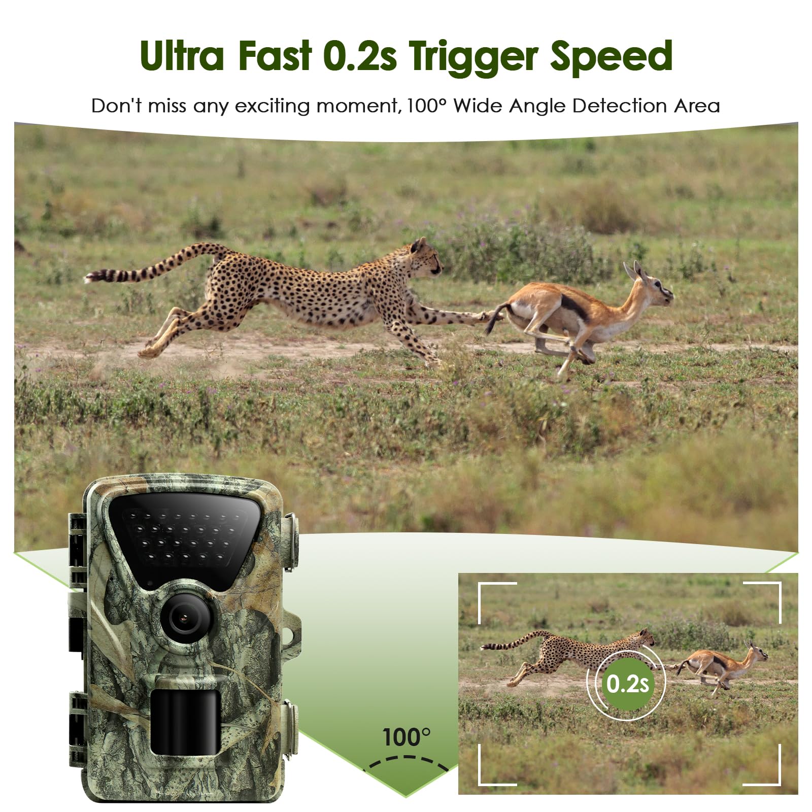 MAXDONE WiFi Trail Camera 1440P 32MP - No Glow Night Vision, Motion Activated, Waterproof IP66, Bluetooth Game Camera for Wildlife Monitoring, Deer Hunting & Outdoor Security - 0.2s Trigger Speed - Perfect for Backyard Surveillance, Forest Exploration & Hunting Trips