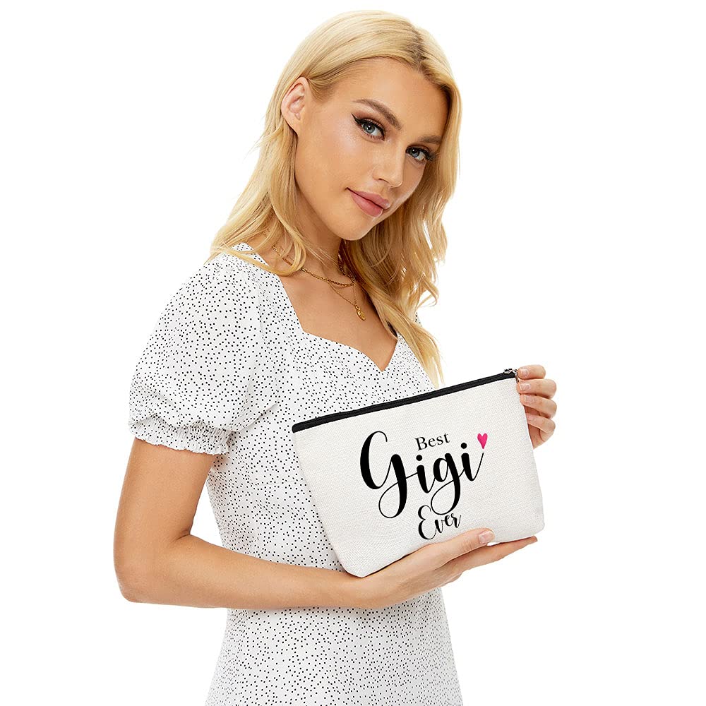 Best Gigi Ever Makeup Bag - Funny Birthday & Christmas Gift for Grandma - Cute Present from Granddaughter/Grandson - Perfect for Travel, Cosmetics Storage & Special Occasions