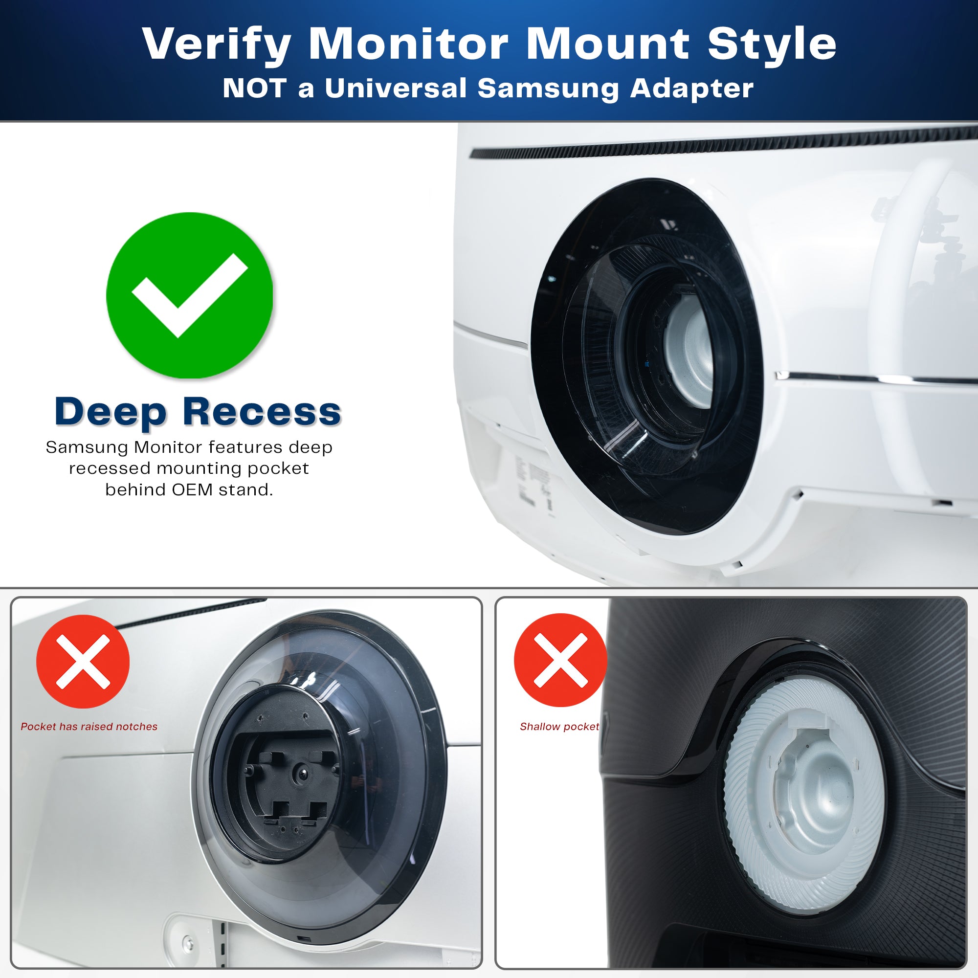 VESA Mount Adapter for Samsung Monitors & TVs - Universal Compatibility for Wall Mounting & Desk Setup