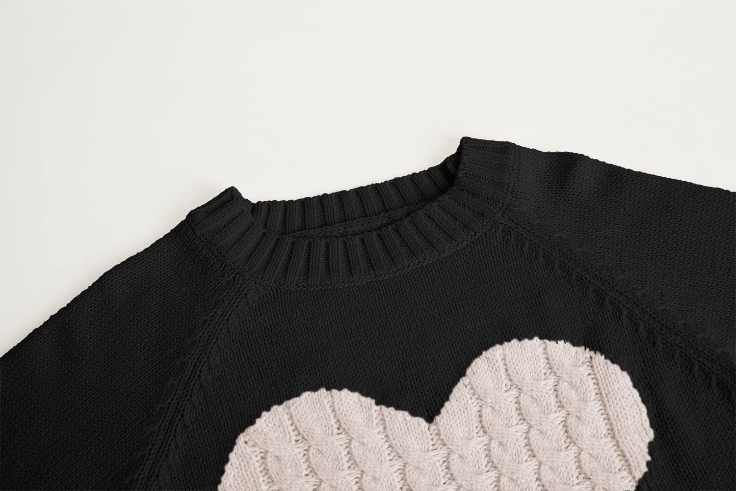 Batermoon Girls' Pullover Sweaters - Long Sleeve Cute Heart Pattern Crewneck Knit Jumper Tops for School, Casual Wear & Winter Outfits