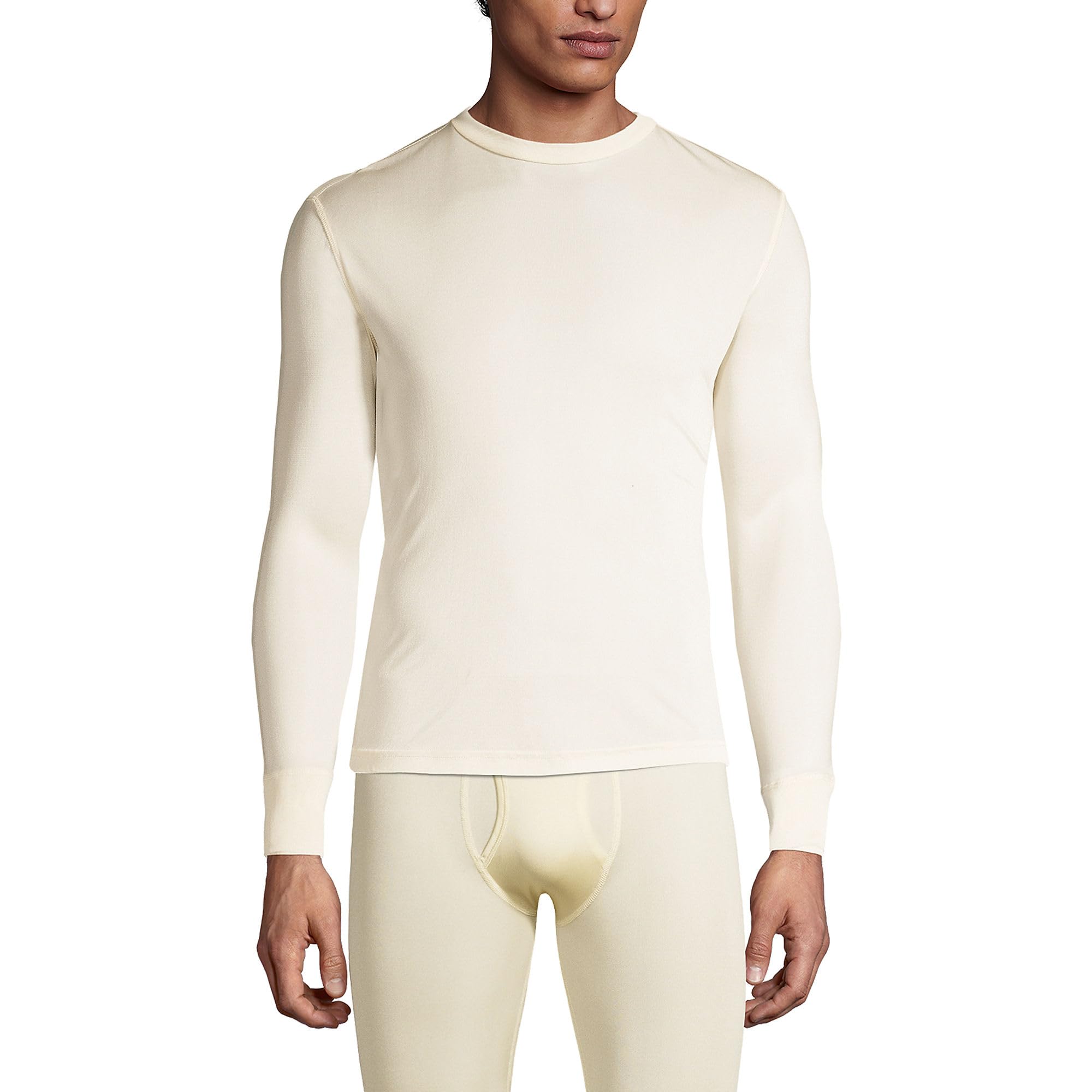 Lands' End Men's Silk Thermal Underwear Set - Soft Crew Neck Long Sleeve Base Layer for Cold Weather, Winter Sports & Outdoor Activities