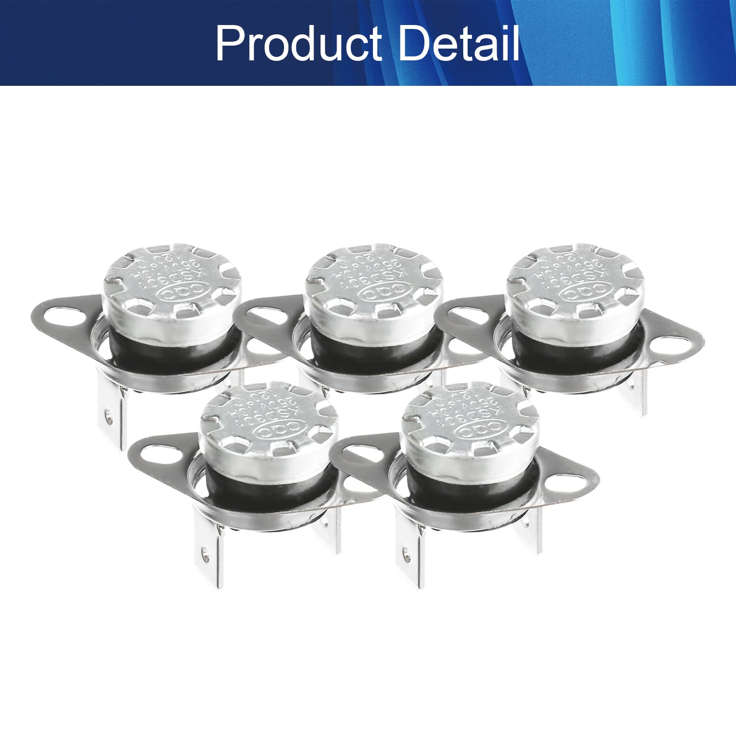 Heyiarbeit 2Pcs KSD301 Thermostat 120°C/248℉ 10A NC Adjustable Snap Disc Temperature Switch for Microwave, Oven, Coffee Maker - Perfect for Home Appliances & DIY Repairs