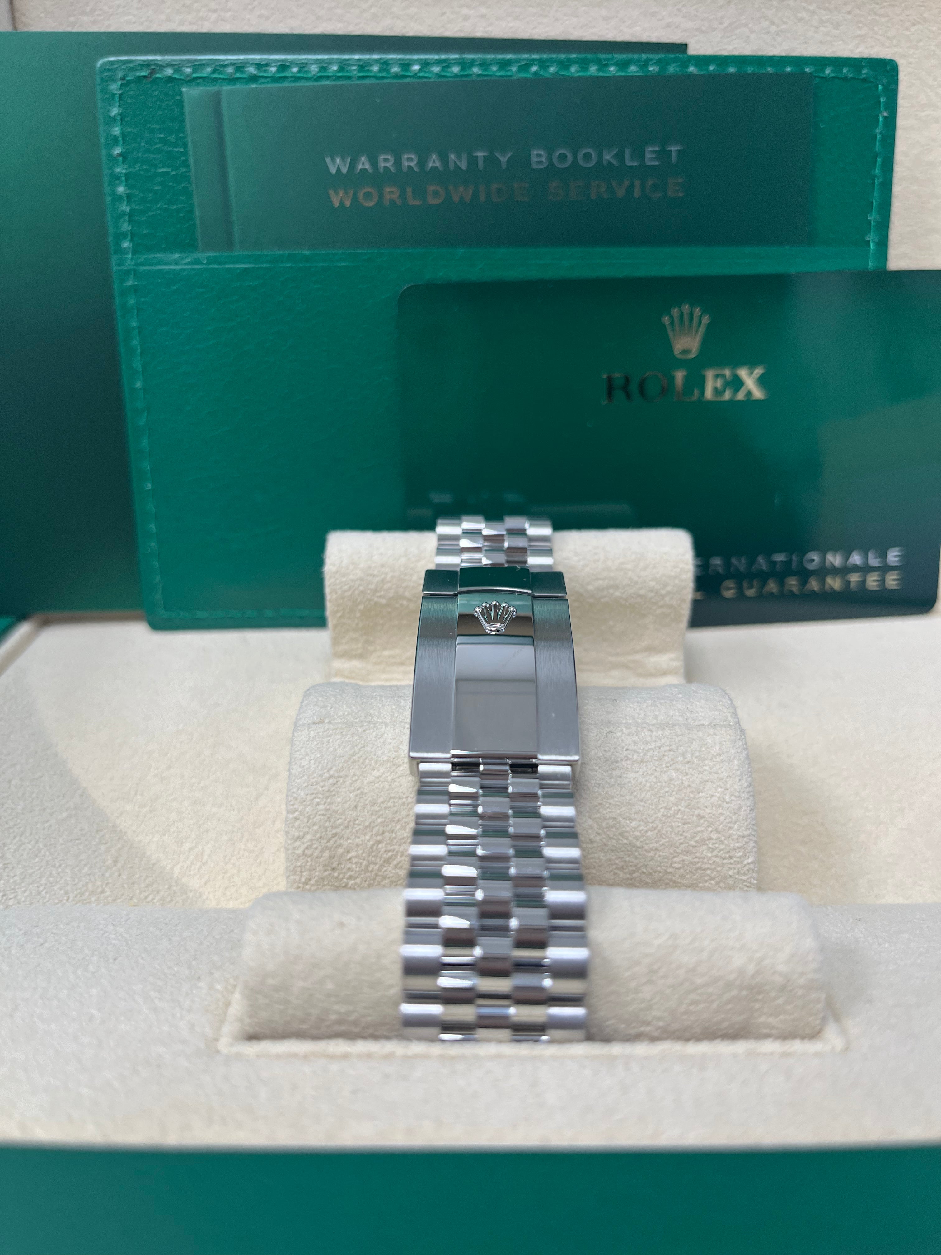 Rolex Datejust 41 Stainless Steel Watch - Wimbledon Slate Green Roman Dial, Smooth Bezel & Jubilee Bracelet (Ref# 126300) | Luxury Dress Watch for Men, Business & Formal Occasions