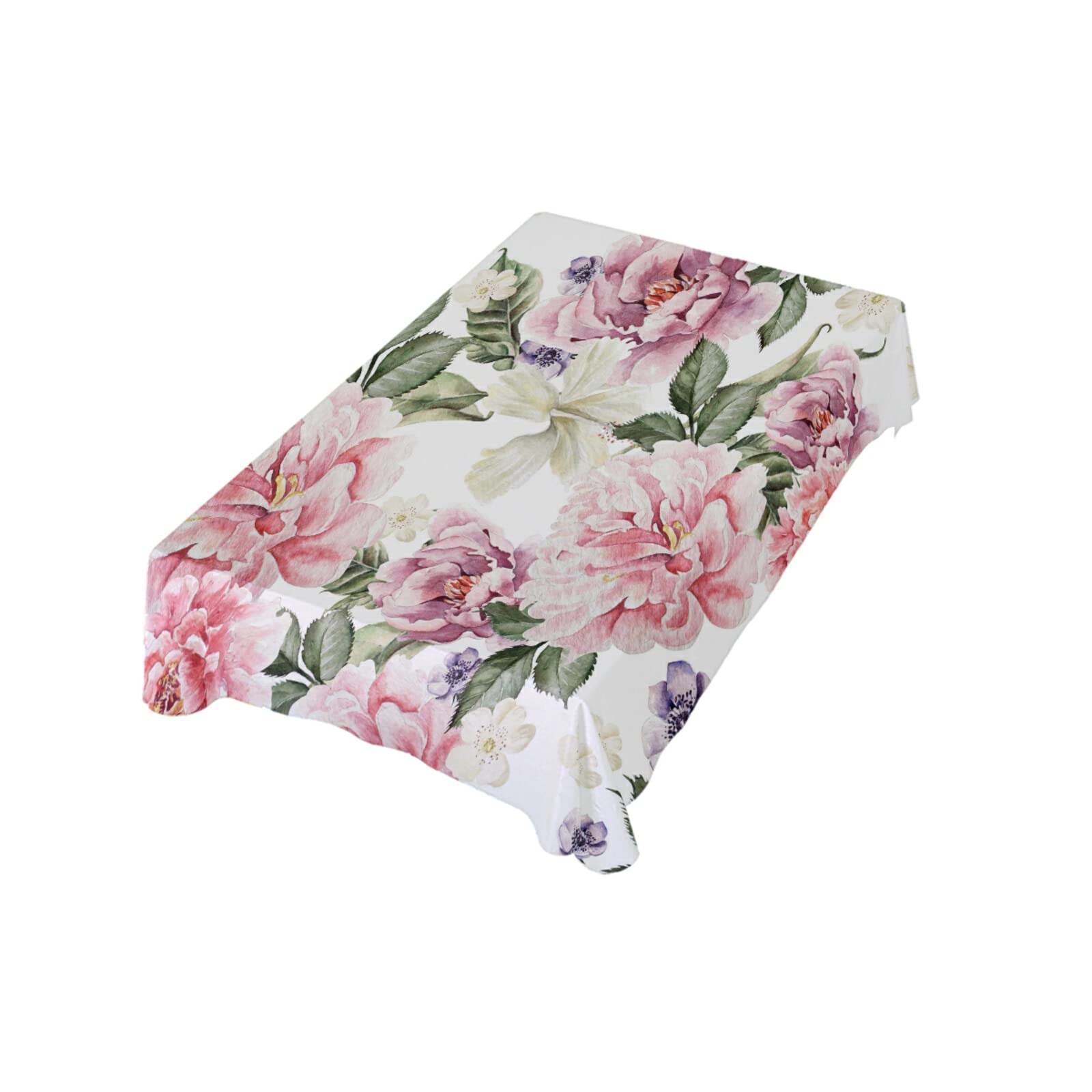 ALAZA Vintage Floral Pink Peony Tablecloth 60x120 Inch - Wrinkle Free, Washable Rectangle Table Cover for Dining, Party, Christmas & Thanksgiving | Elegant Decor for Home, Events & Special Occasions