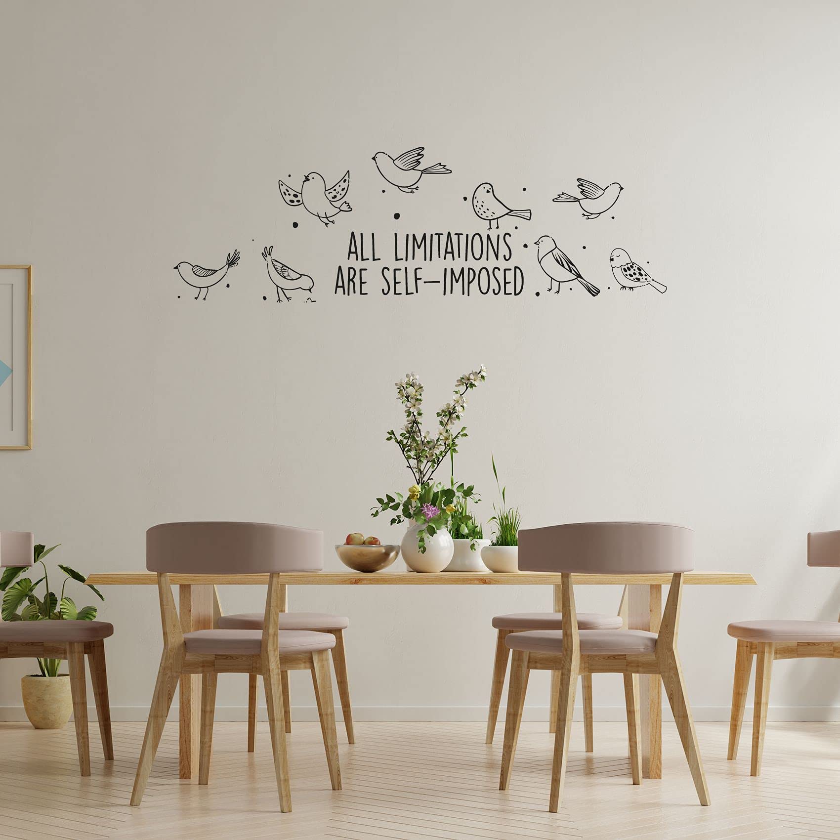 Self-Imposed Limits Motivational Wall Decal - 24x40 Inch Inspirational Bird Quote Vinyl Sticker for Kids Room, Nursery, Bedroom & Home Decor - Perfect for Boys, Girls & Teen Motivation
