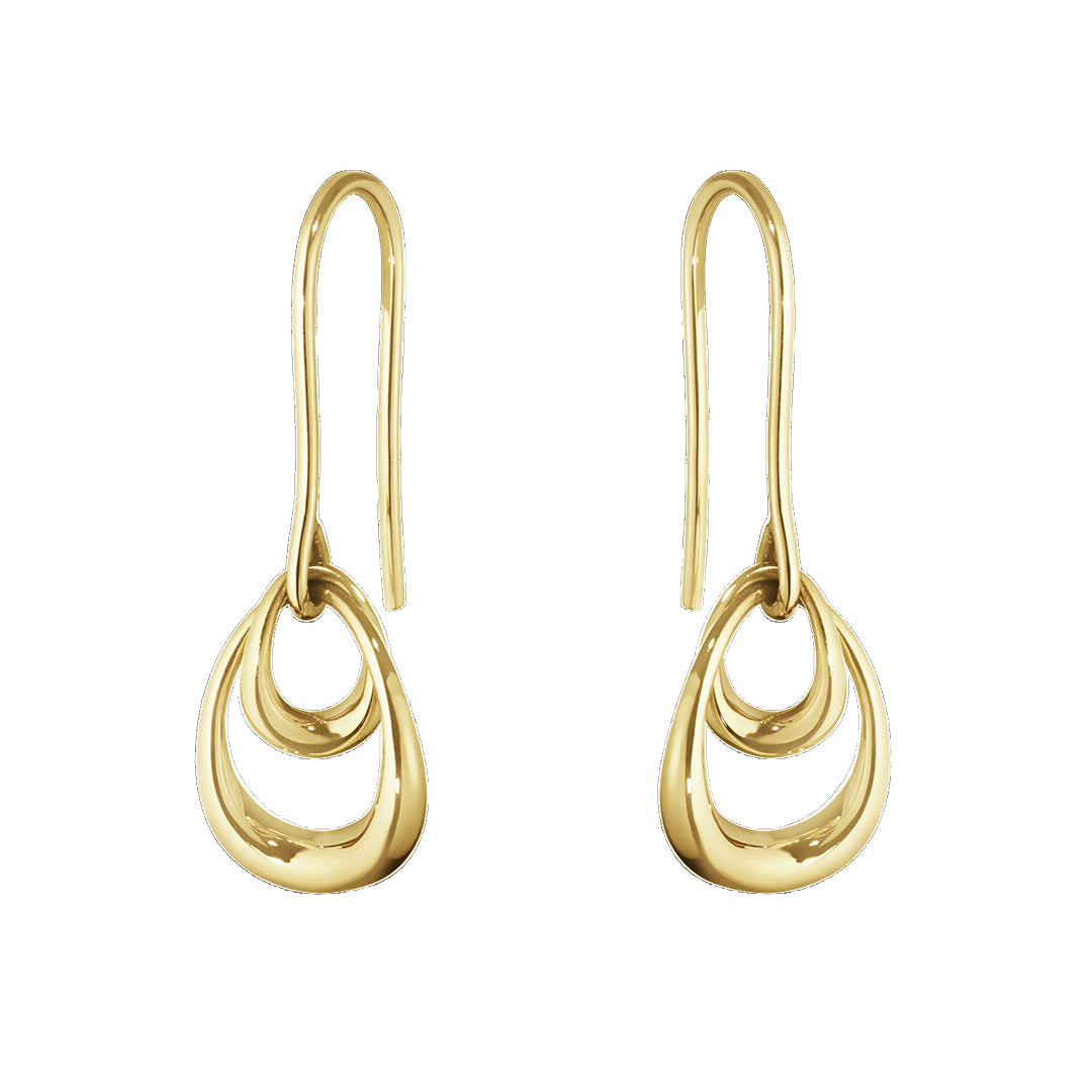 Yellow Gold Offspring Drop Earrings - Elegant Dangling Jewelry for Women, Perfect for Weddings, Parties & Everyday Wear
