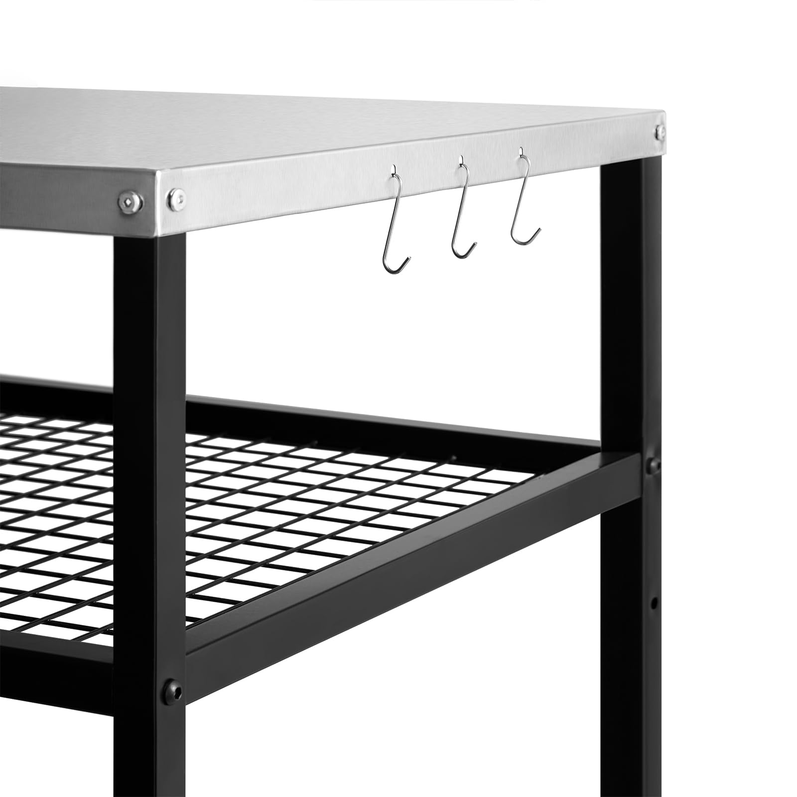 **Stainless Steel Outdoor Pizza Oven Stand with Wheels - 80x60x90cm BBQ Grill Cart for Kitchen, Patio, Backyard & Garden - Perfect for Pizza Making, Food Prep & Outdoor Dining**