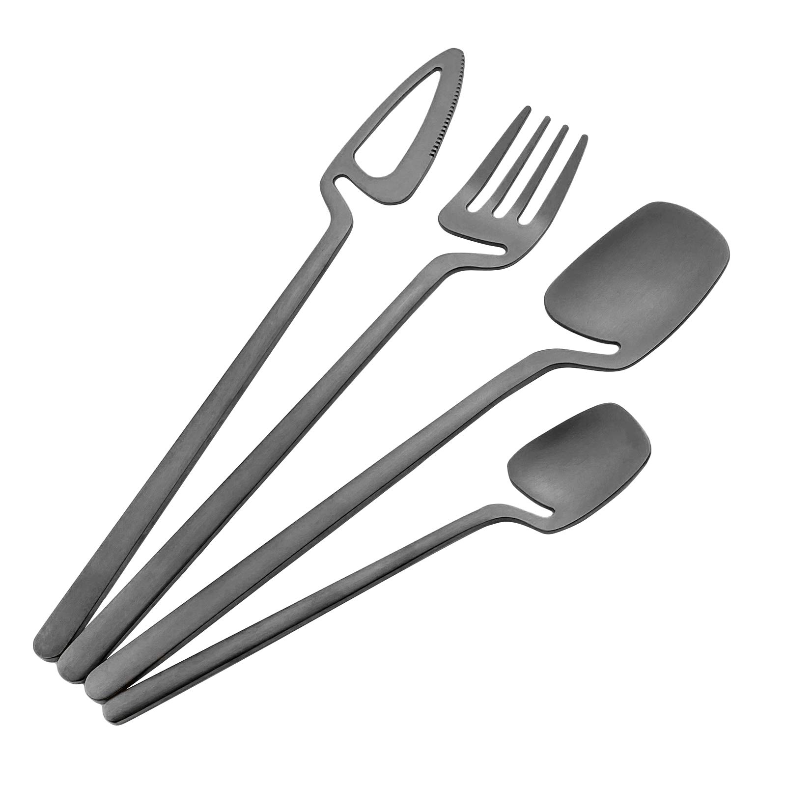40-Piece 18/10 Stainless Steel Flatware Set for 10 - Matte Black Silverware Cutlery Set with Forks, Knives & Teaspoons - Dishwasher Safe, Durable & Easy Care - Perfect for Dinner Parties, Restaurants & Everyday Use
