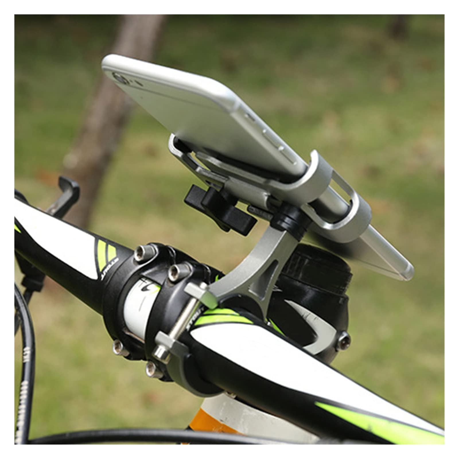 TSTS Motorcycle & Bicycle Phone Mount - Anti-Slip Handlebar Phone Holder with Secure Clip Bracket (Black) - Perfect for Adventure Riding, Commuting & GPS Navigation