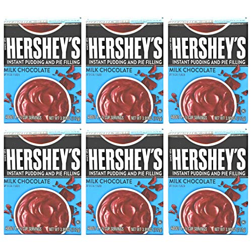 Hershey's Milk Chocolate Instant Pudding & Pie Filling Mix - 6 Pack (3.95 oz Each, 23.7 oz Total) - Bulk Baking Supplies for Desserts, Pies & Quick Snacks