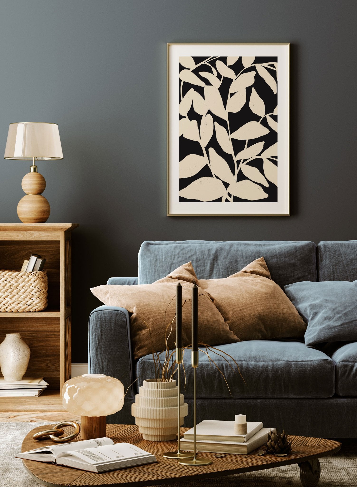 Leaf Choreography Nature Art Print Poster - Botanical Wall Decor for Living Room, Bedroom & Office