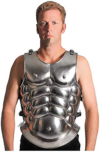 NauticalMart Men's Gladiator Breastplate Armor - One Size Fits Most - Metallic Finish - Perfect for Cosplay, Halloween Costumes & Renaissance Fairs