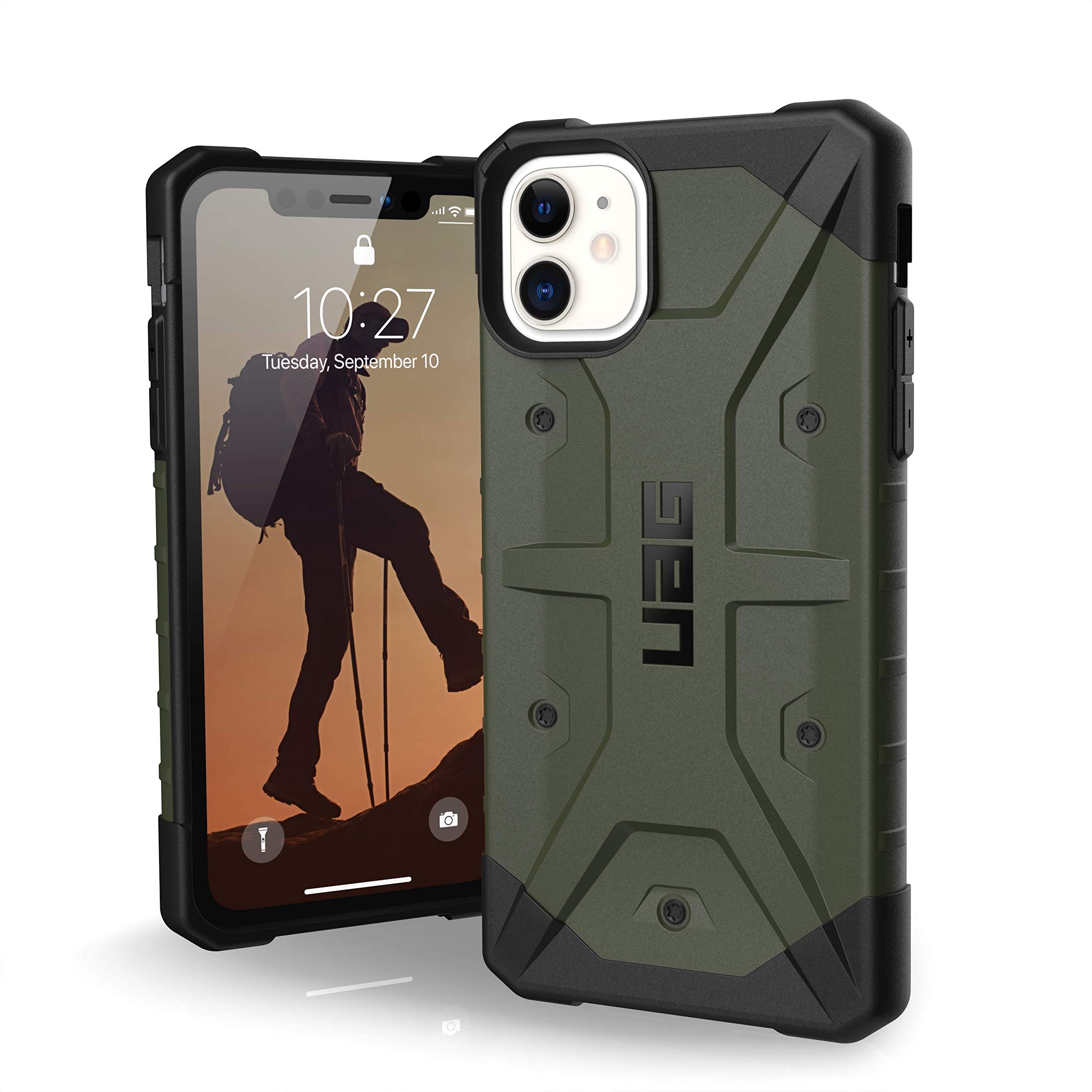 URBAN ARMOR GEAR UAG Rugged iPhone 11 Case [6.1-inch] - Military Drop Tested, Feather-Light Protection in Olive Drab - Perfect for Outdoor Adventures, Hiking & Extreme Sports