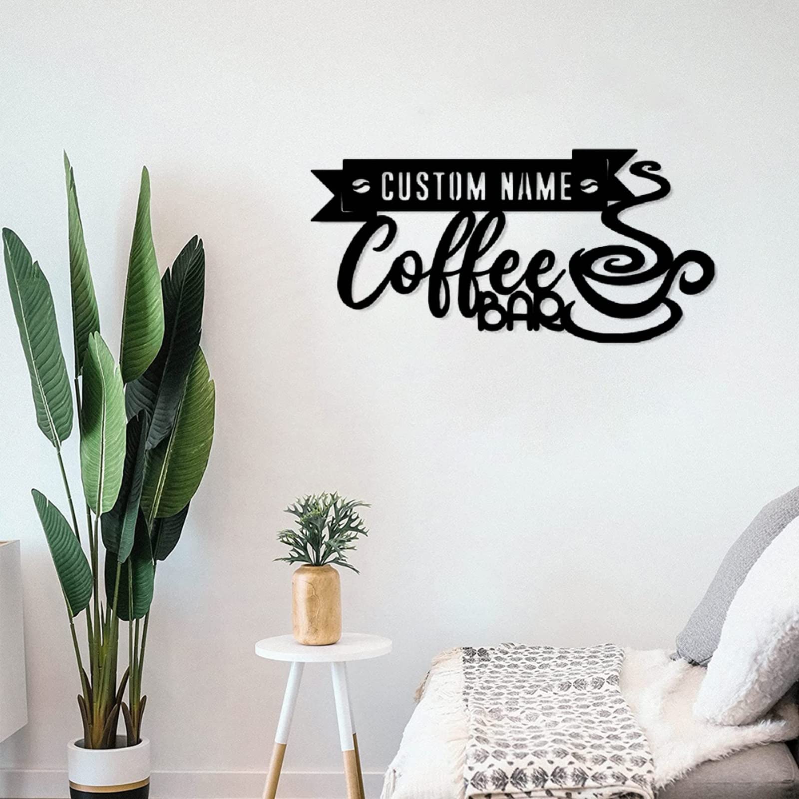Custom Coffee Bar Sign - Personalized Metal Wall Art for Coffee Lovers - Engraved Last Name Sign - Perfect for Home Cafe Decor & Coffee Shop Wall Art