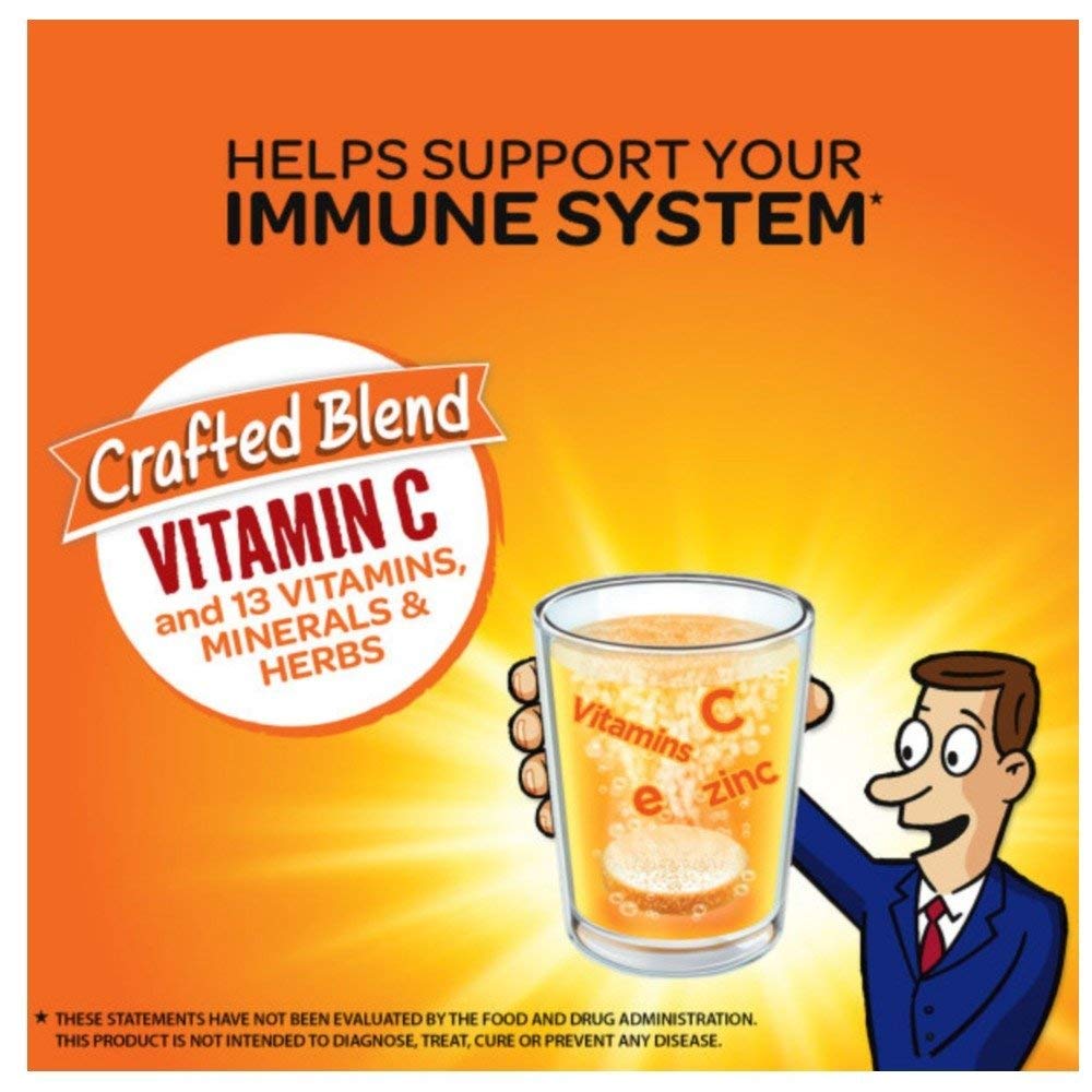 Airborne Zesty Orange Effervescent Tablets - 1000mg Vitamin C Immune Support Supplement (30 Tablets, Pack of 9) | Boost Immunity During Cold & Flu Season, Travel & Daily Wellness