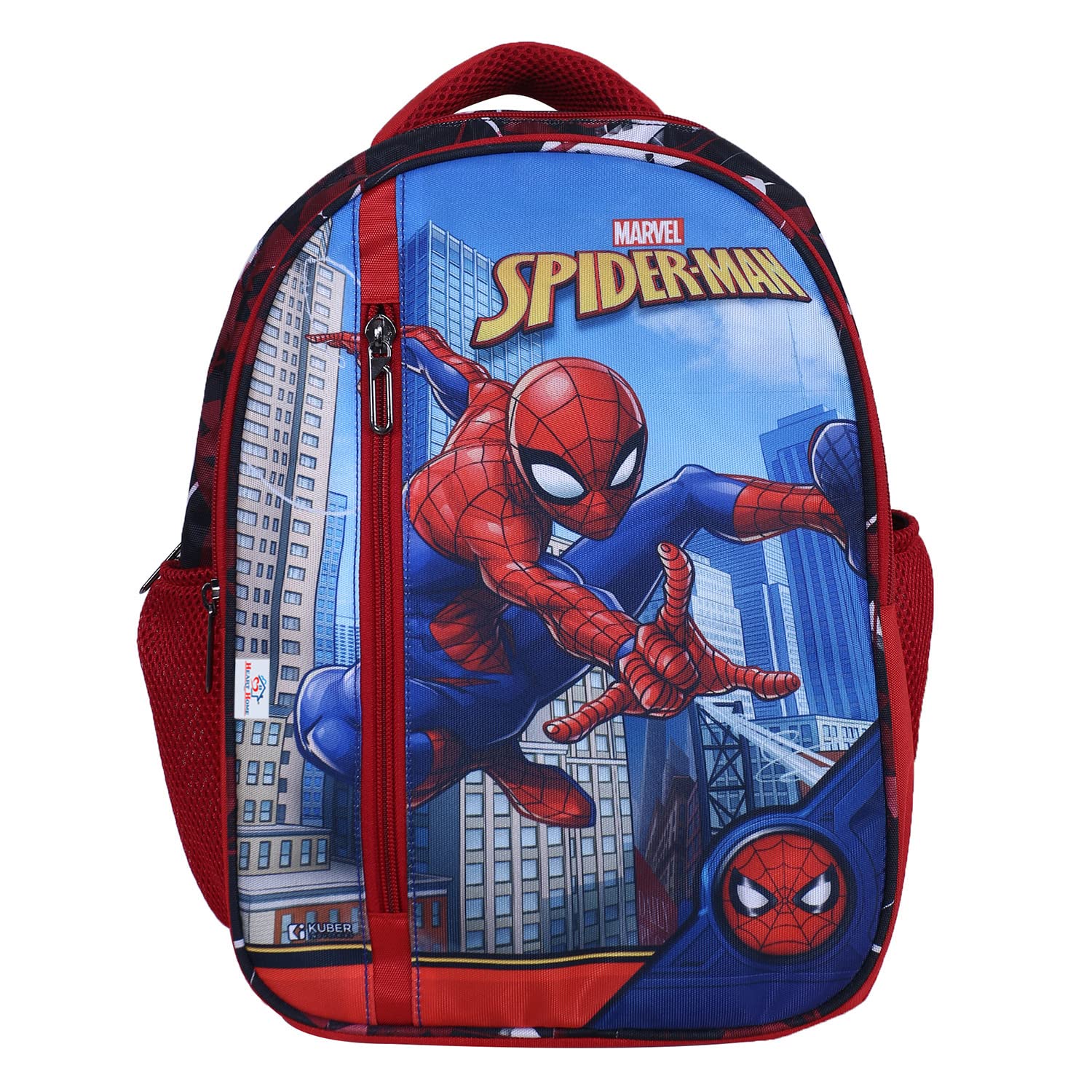 Marvel Spiderman Backpack for Kids - 4 Compartment School Bag with Zipper Closure | Durable Travel Backpack for Boys | Perfect for School, Hiking & Daily Use (Red)