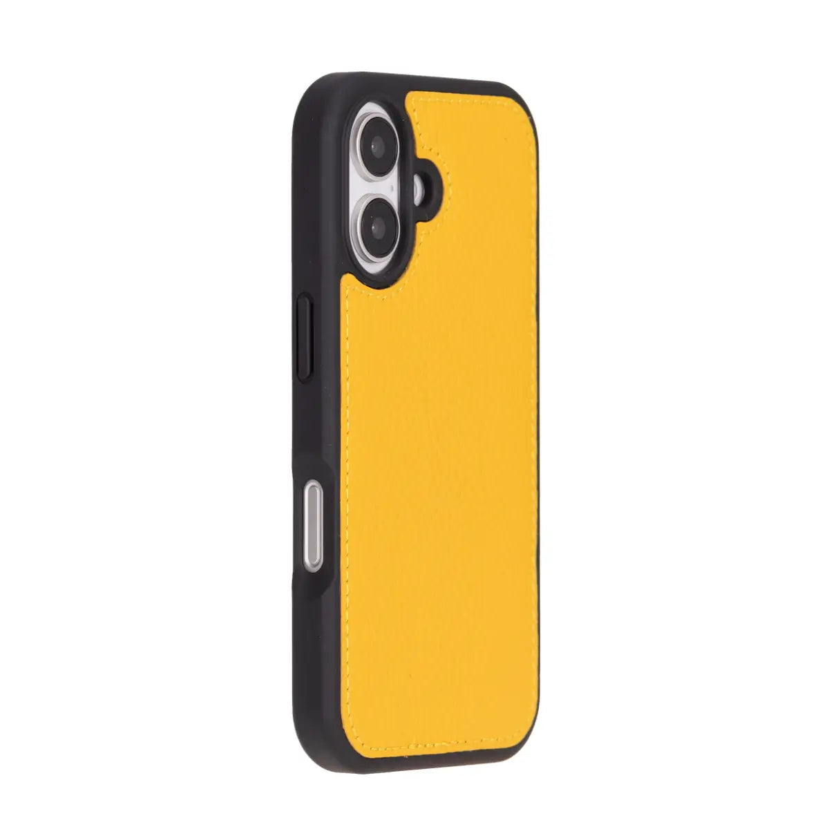 Premium Yellow Leather Wallet Case for iPhone 16 (6.1