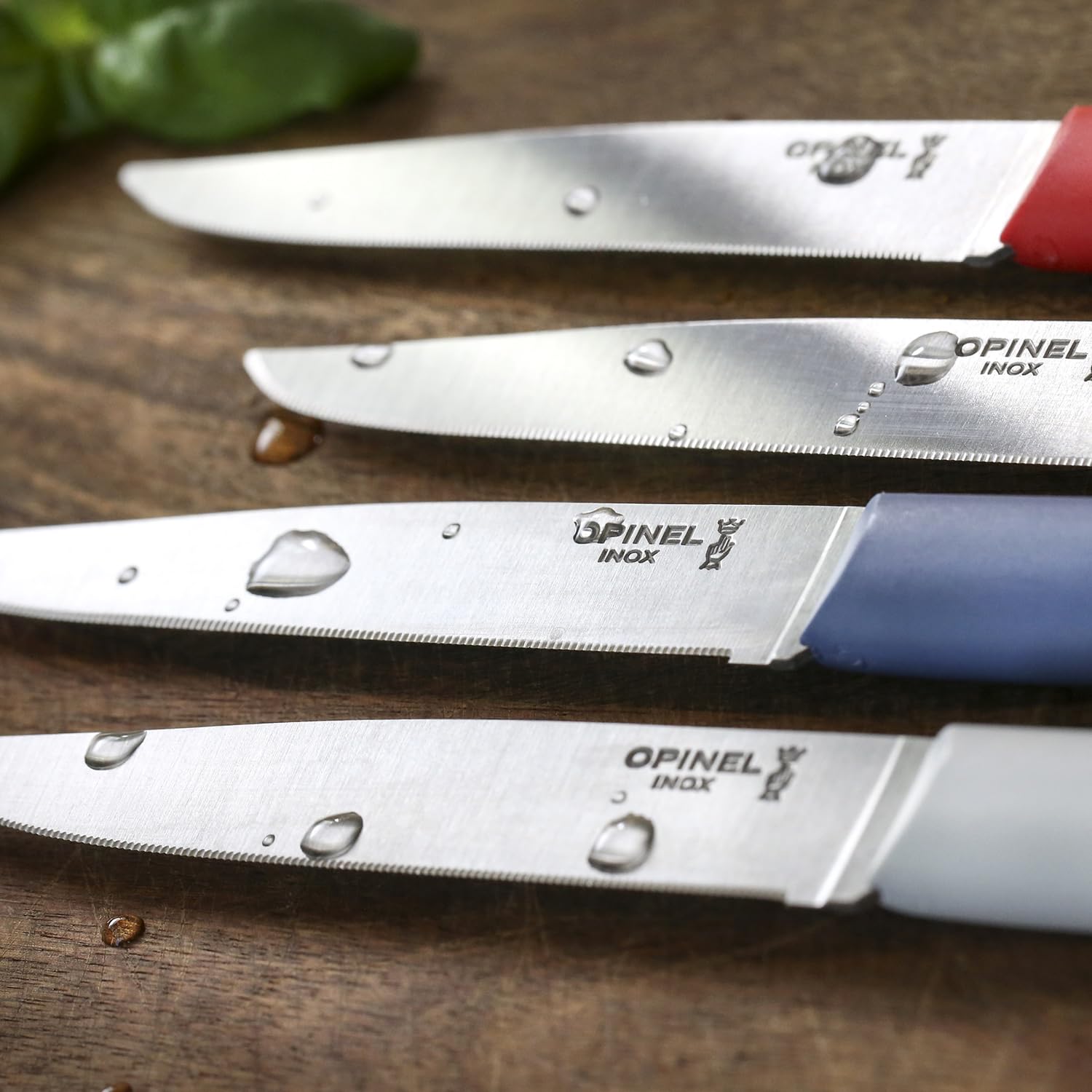 Opinel Bon Appetit Steak Knife Set of 4 - Serrated Dishwasher Safe Kitchen Knives for Steak, BBQ & Meat Cutting - Perfect for Home Dining & Outdoor Picnics