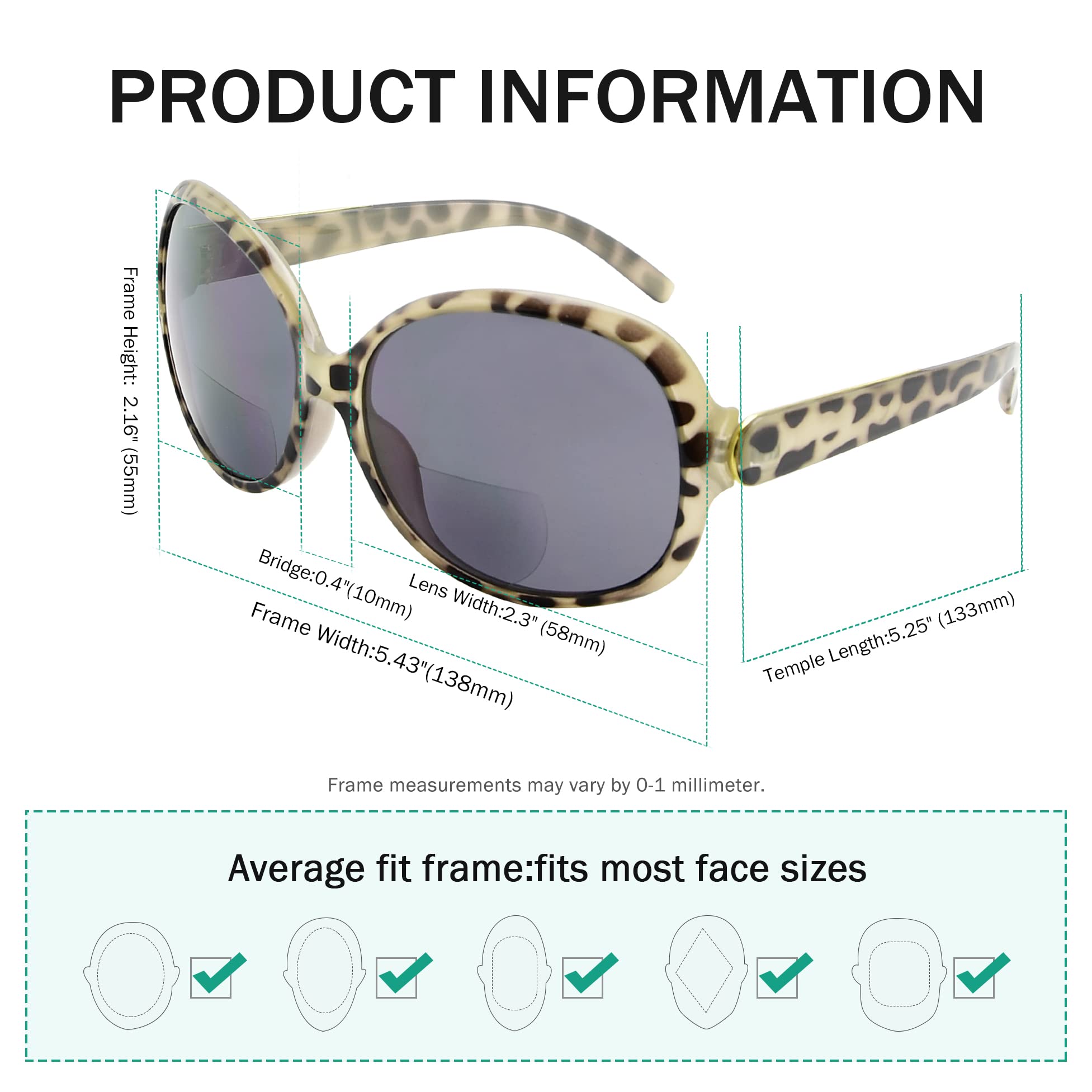 Eyekepper Bifocal Sunglasses for Women - UV Protection Reading Glasses with Oversized Frames - Perfect for Outdoor Activities, Reading, and Driving