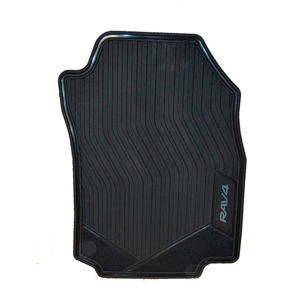 Premium All-Weather Floor Mats for Toyota RAV4 (2019-2024) - Durable, Non-Slip, Custom Fit Car Floor Liners - Perfect for Daily Commute, Road Trips & Outdoor Adventures - Black with Grey Lettering