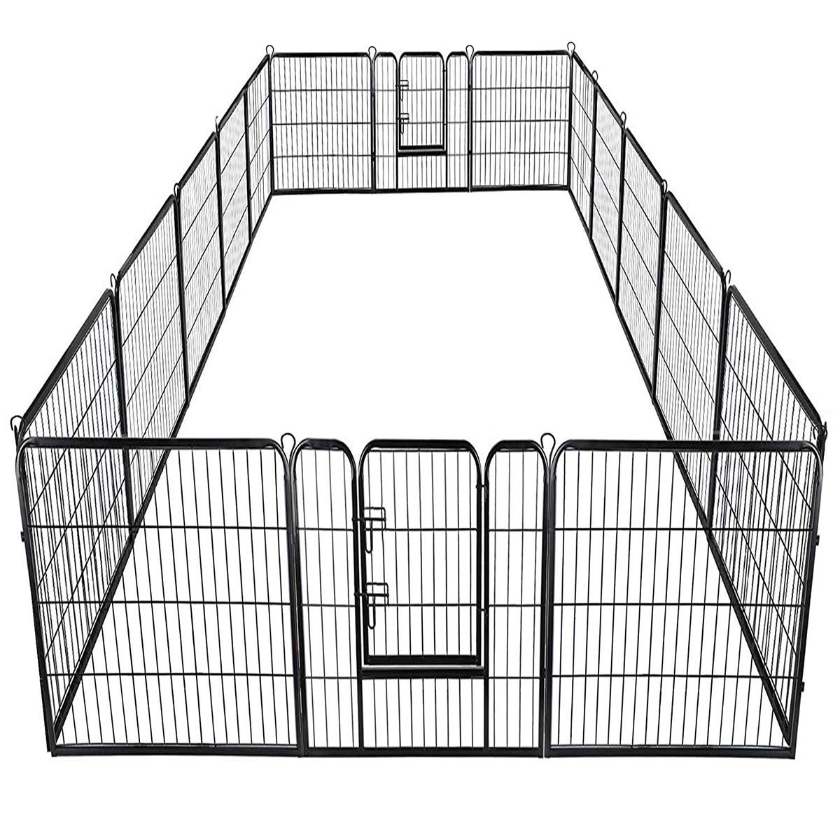 Giantex 16/8 Panel Foldable Metal Pet Playpen with Door - Portable Dog Exercise Pen, Cat & Rabbit Fence, Chicken Barrier for Indoor/Outdoor Use - Ideal for Backyard, Kennel & Travel (48'', 16 Panels)