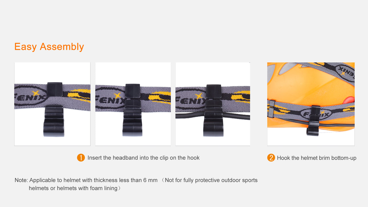 Fenix ALD 02 Helmet Attachment Hook Set - Secure Gear Organizer for Tactical Helmets, Outdoor Sports & Work Safety | Perfect for Hiking, Construction & Military Use