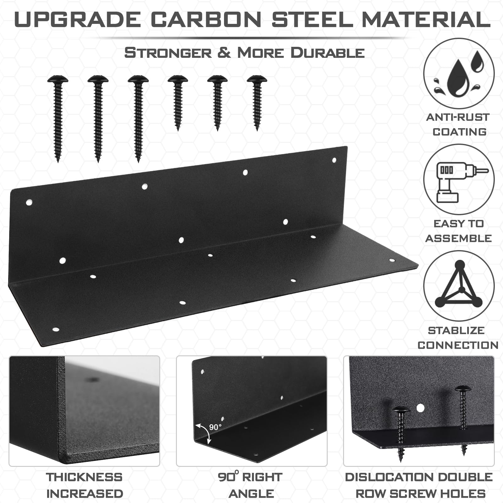 8 Pack Raised Garden Bed Corner Brackets with Wood Screws - Heavy Duty 11