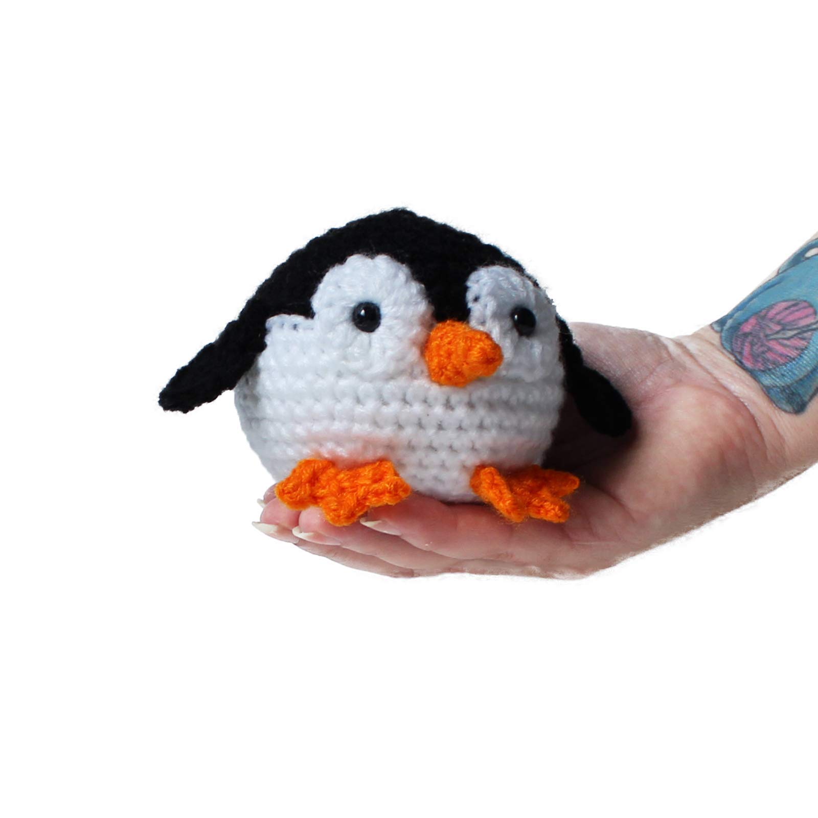 Handmade Crochet Amigurumi Penguin Stress Ball - Squeeze Toy for Anxiety Relief & Stress Therapy | Cute Desk Decor, Office Gift & Sensory Fidget Toy for Adults & Kids