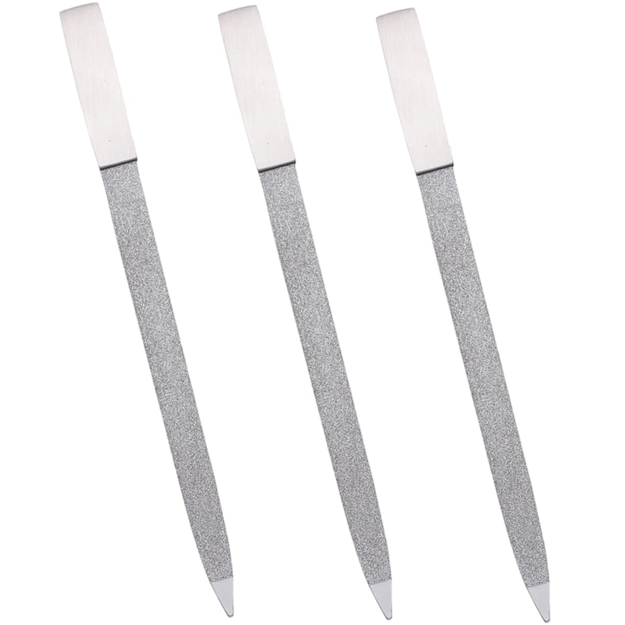 ADOCARN 3pc Stainless Steel Nail File Set - Double Sided Manicure & Pedicure Tools for Home Salon Care