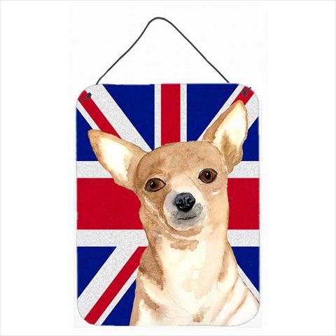 Caroline's Treasures Chihuahua Cooper with British Flag Metal Wall Art - English Union Jack Aluminum Sign for Kitchen, Bar, Bathroom & Front Door Decor | Vintage Home Plaque for Dog Lovers & British Theme Rooms