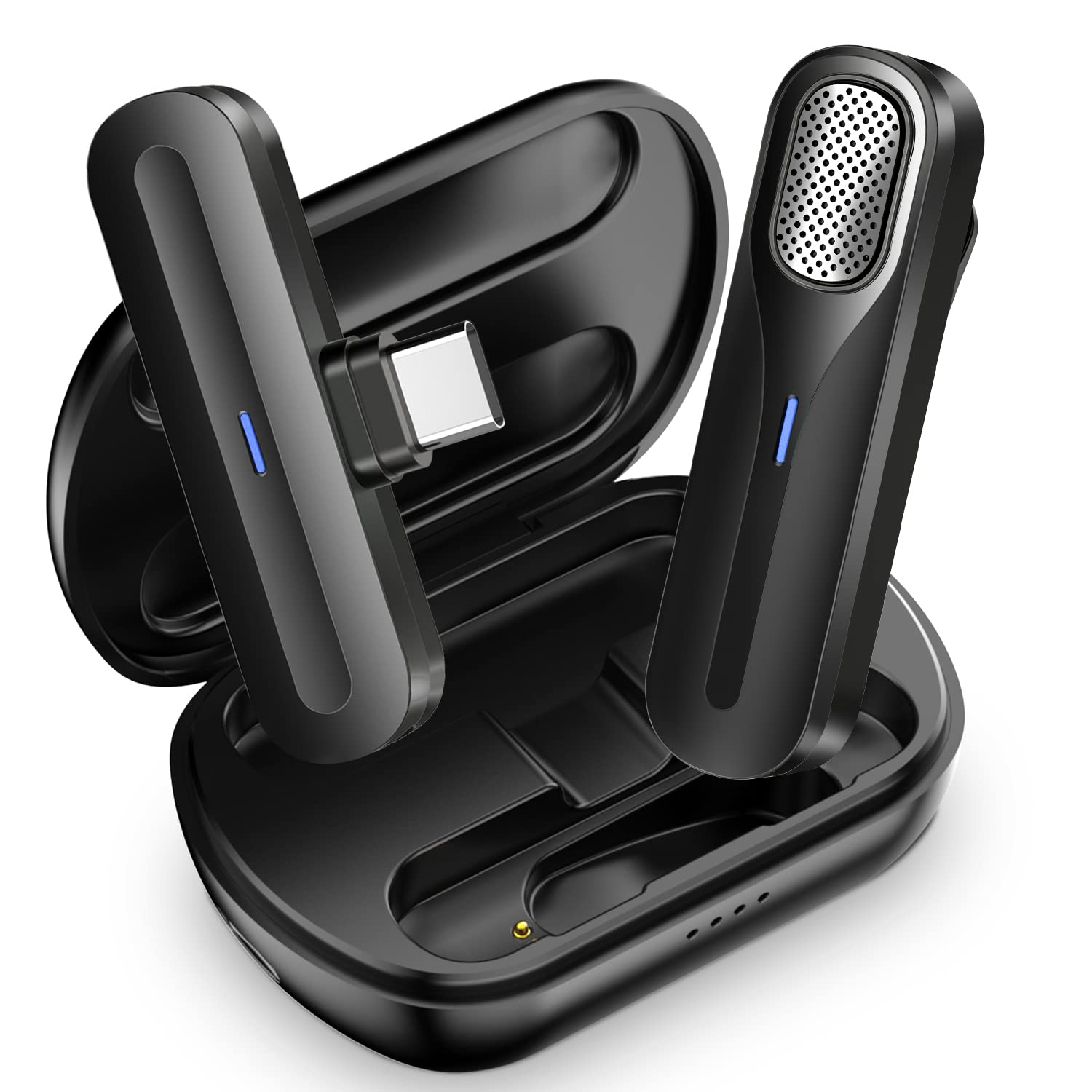 SKSOYT Professional Wireless Lavalier Microphone for iPhone & iPad with Charging Case - Noise Canceling Clip-on Mic for Interviews, Vlogging, Live Streaming, YouTube Videos, Podcasting - Perfect for Content Creators, Journalists, and Public Speakers